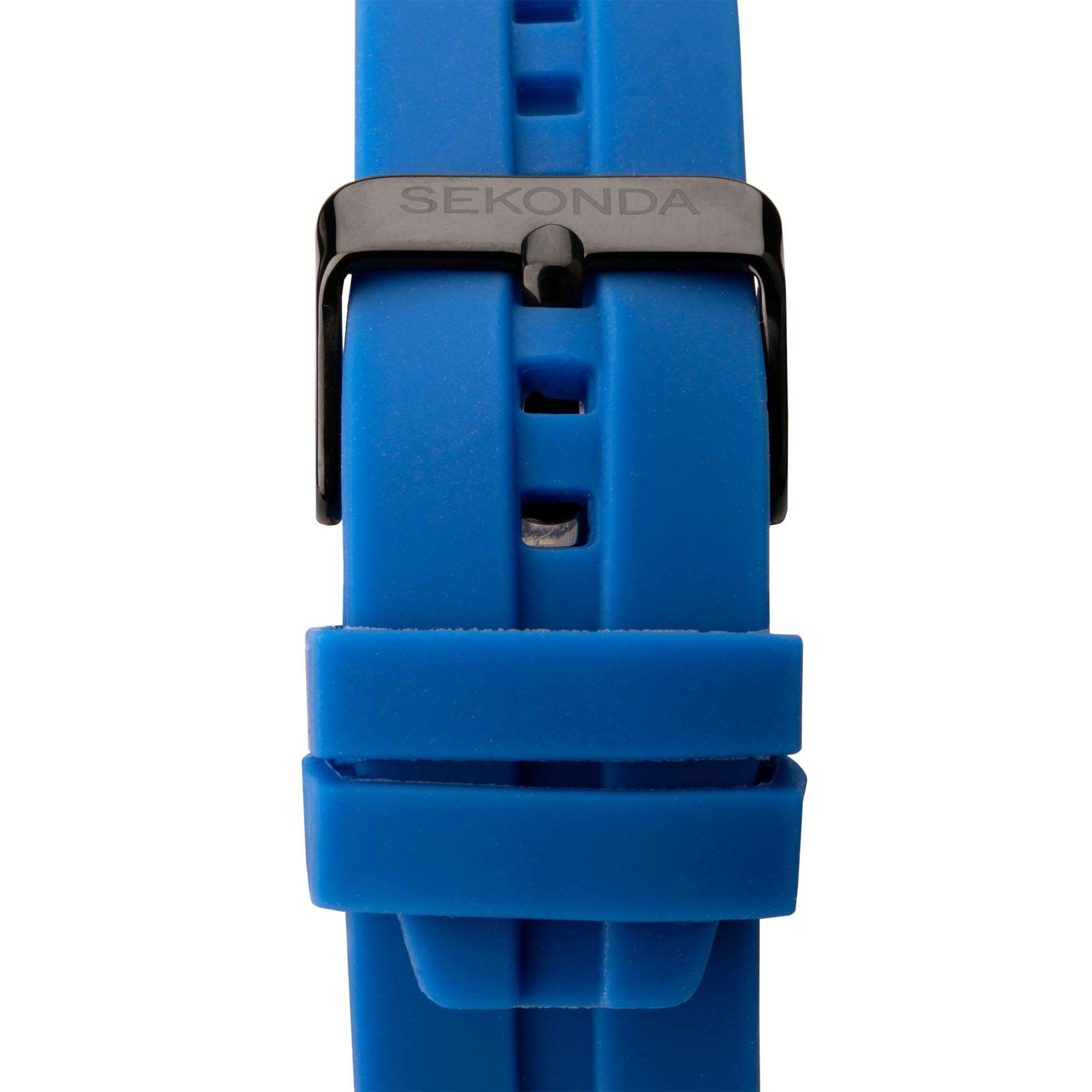 Sekonda Sports Quarz Blaues Zifferblatt Blaues Gummi Armband Herren Uhr 1986