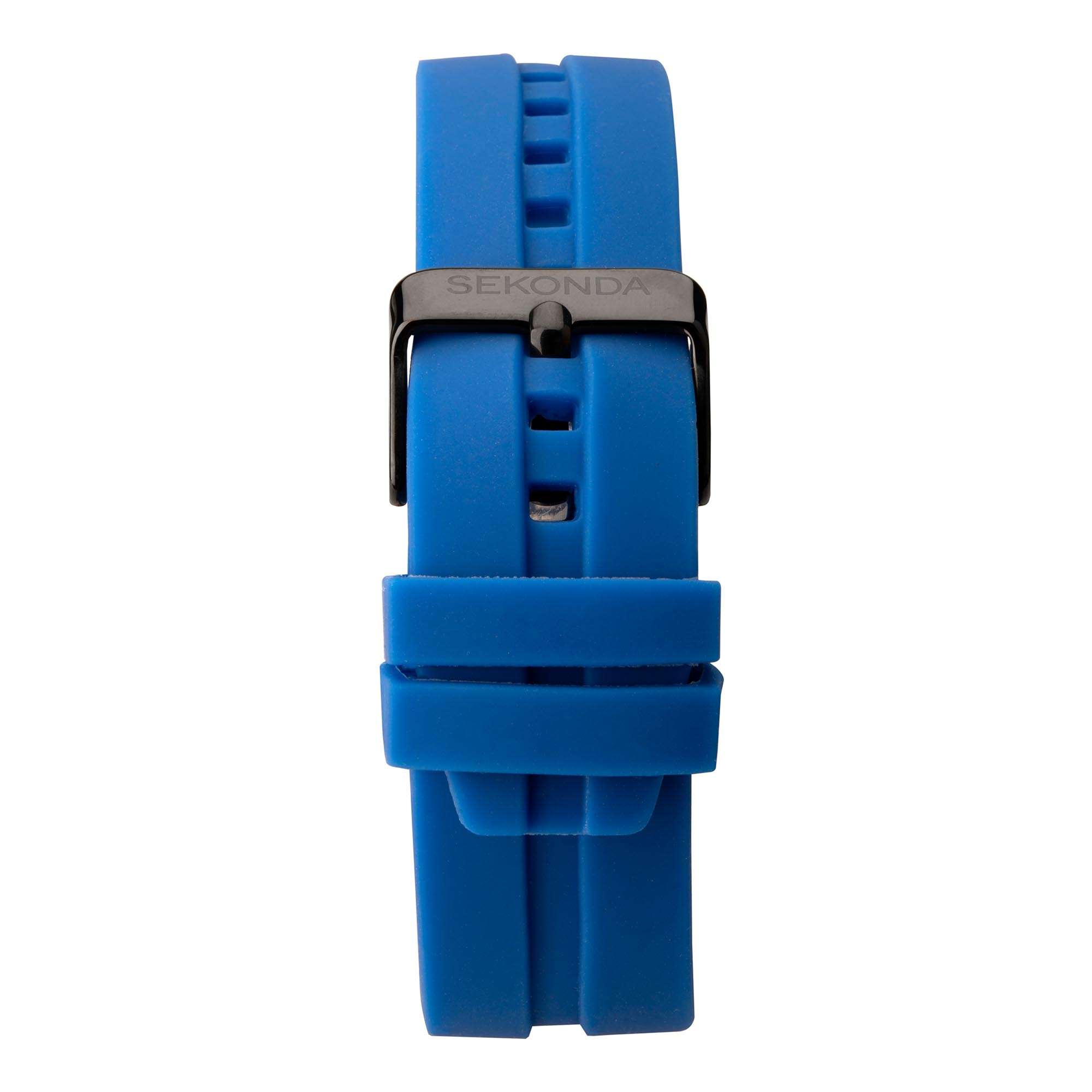 Sekonda Sports Quarz Blaues Zifferblatt Blaues Gummi Armband Herren Uhr 1986