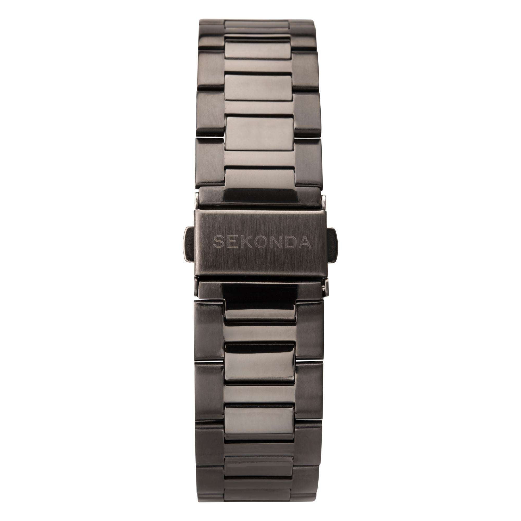 Sekonda Sports Quarz Graues Zifferblatt Graues Edelstahl Armband Herren Uhr 1984