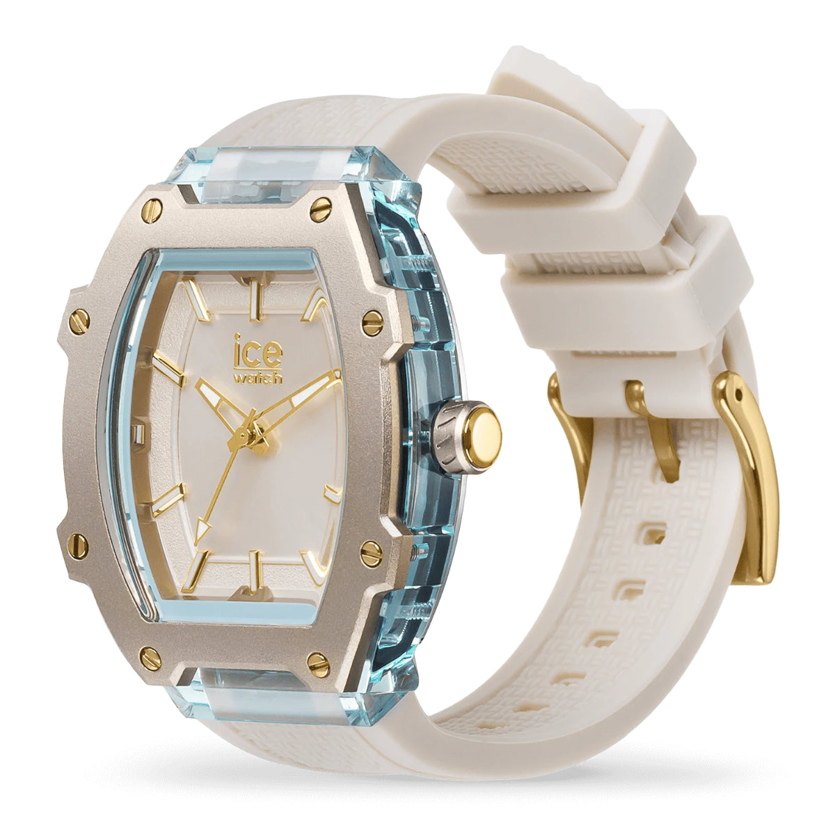ICE Boliday Quartz Almond Skin Beige Dial Silicone Strap Watch 023321