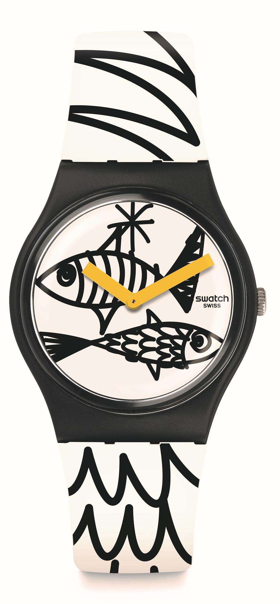 Swatch Pesciolini Fisch-Thema 34mm Gehäuse Jungen Uhr GB303
