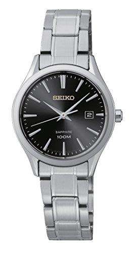 Seiko Quartz Stainless Steel Black Dial Ladies’ Watch SXDG19P1 - WatchNation
