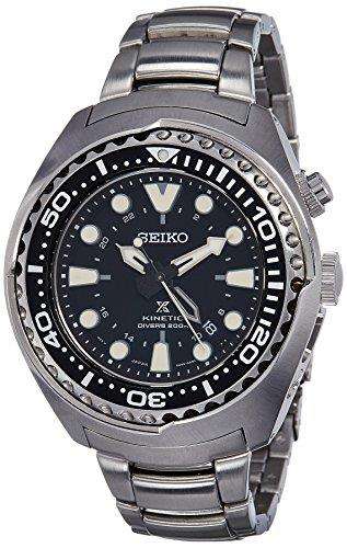 Seiko Prospex Kinetic Stainless Steel Black Dial Men’s Diver's Watch SUN019P1 - WatchNation