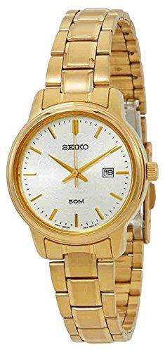 Seiko Silver Dial PVD Gold-Plated Ladies' Dress Watch SUR744P1