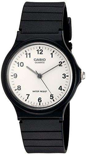 Casio Herren MQ24/7B Quarz Uhr mit Weißem Zifferblatt Analoganzeige und Schwarzem Harzarmband