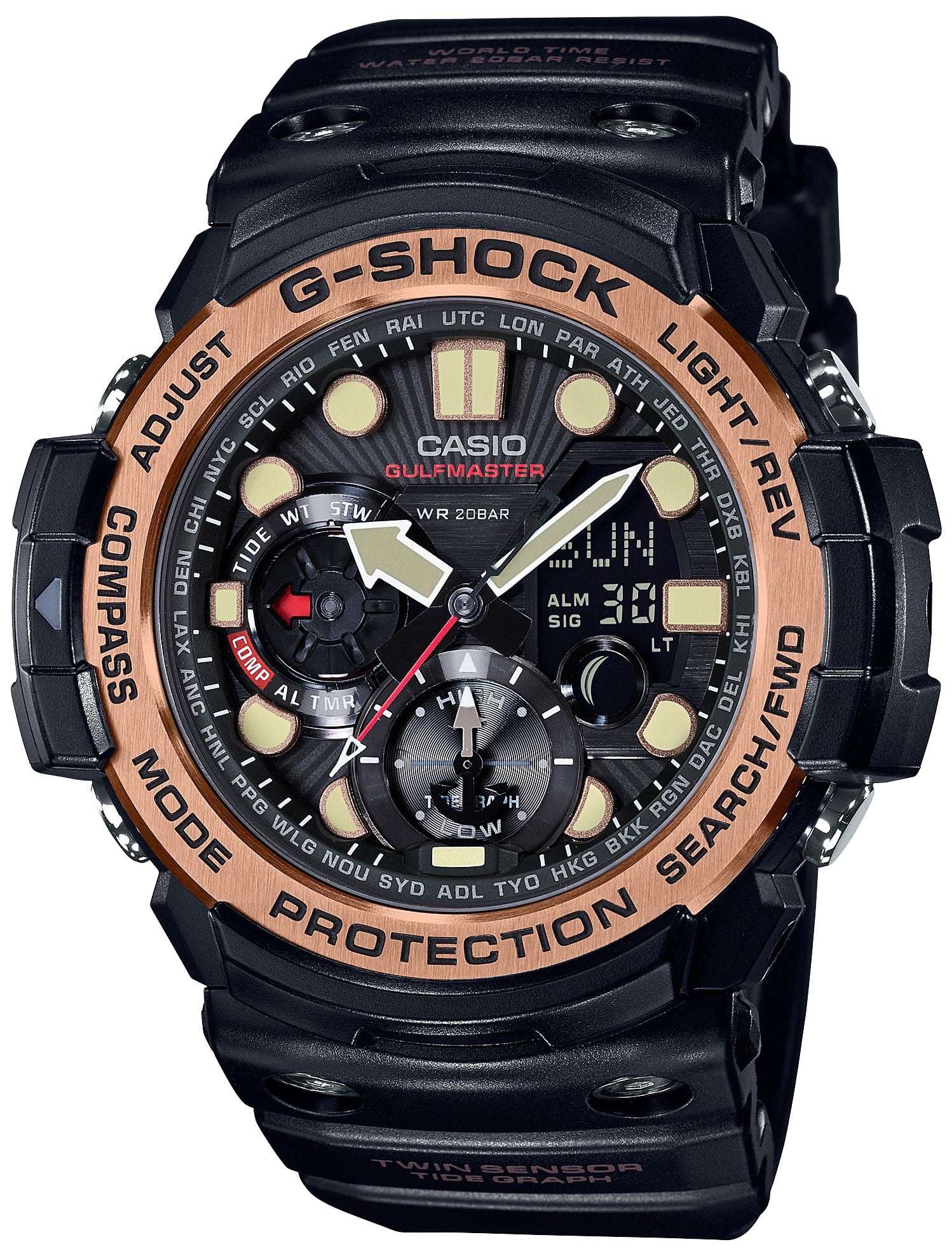 Casio Gshock Gulfmaster of G Vintage Black Alarm Chronograph Watches - WatchNation