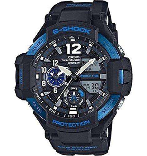 Casio Herren G-Shock GA1100-2B Schwarze Gummi Quarz Sportuhr