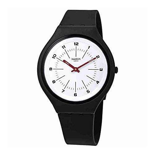 Swatch Skinwheel Kunststoffgehäuse graues Silikonarmband weißes Zifferblatt Uhr SVUM104