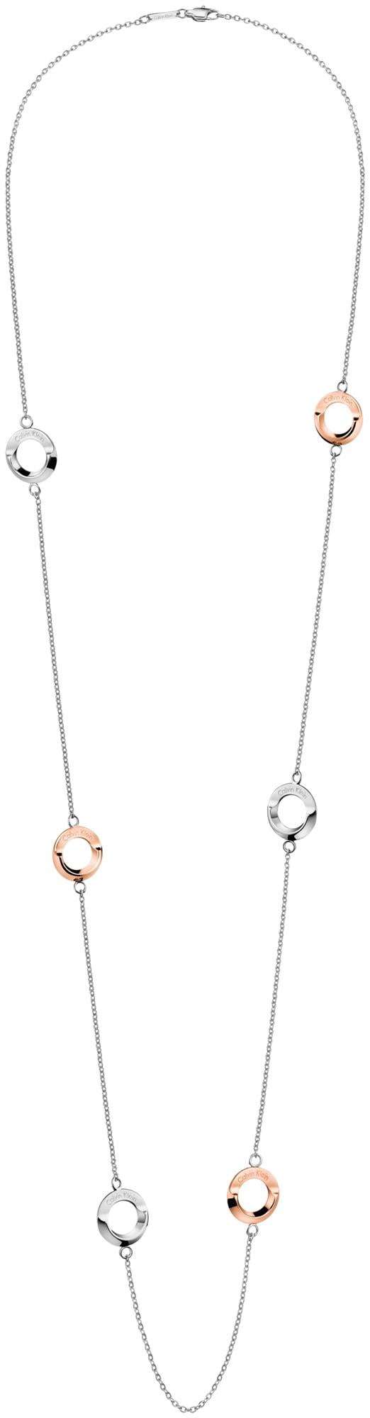 Calvin Klein Beauty Rose Gold Silver Steel Ring Pendants Necklace KJ4NPN200200