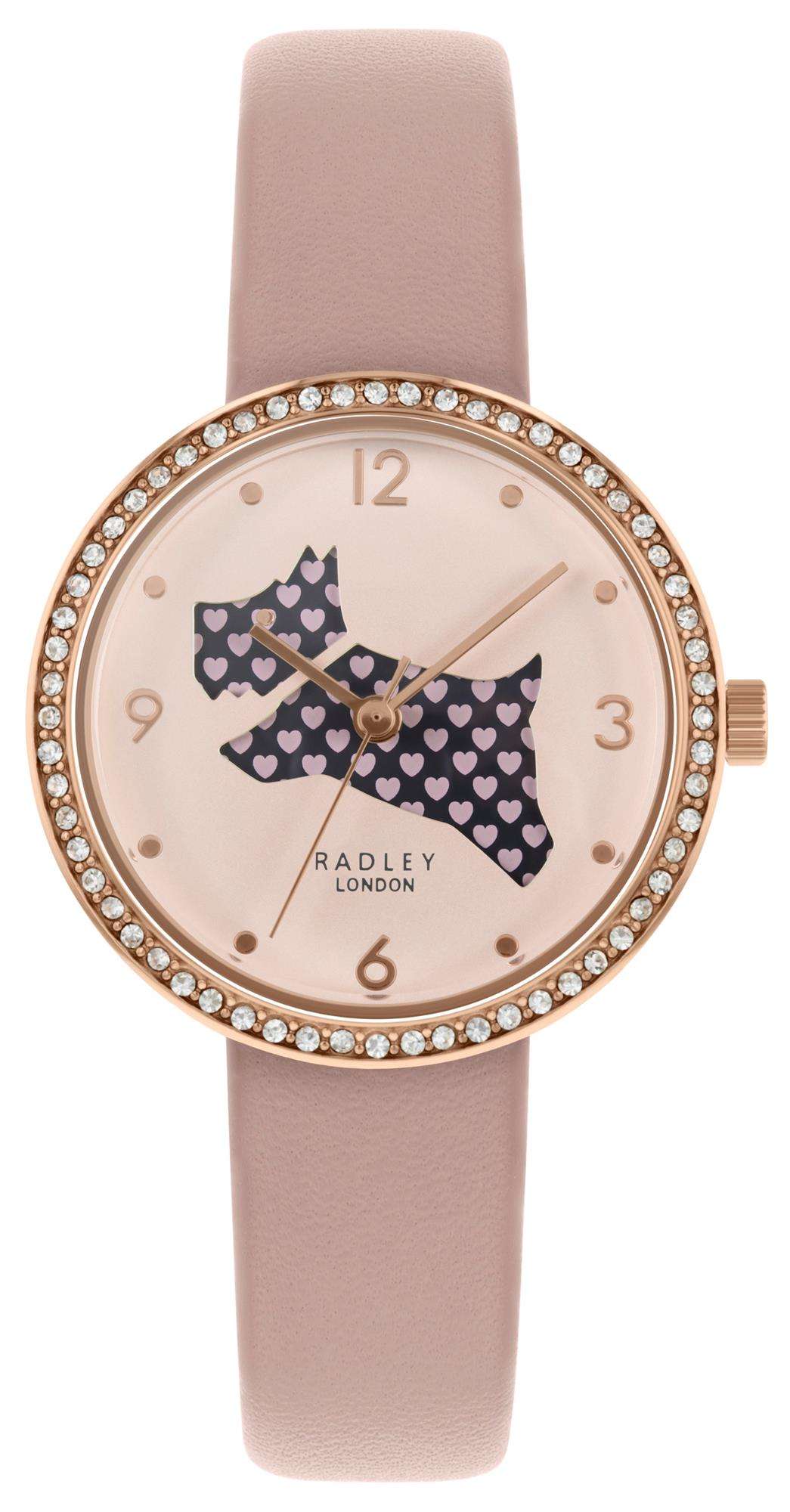 Radley Love Is In The Air Herz Hund Zifferblatt Pink Silikon Quarz Damen Uhr RY2806