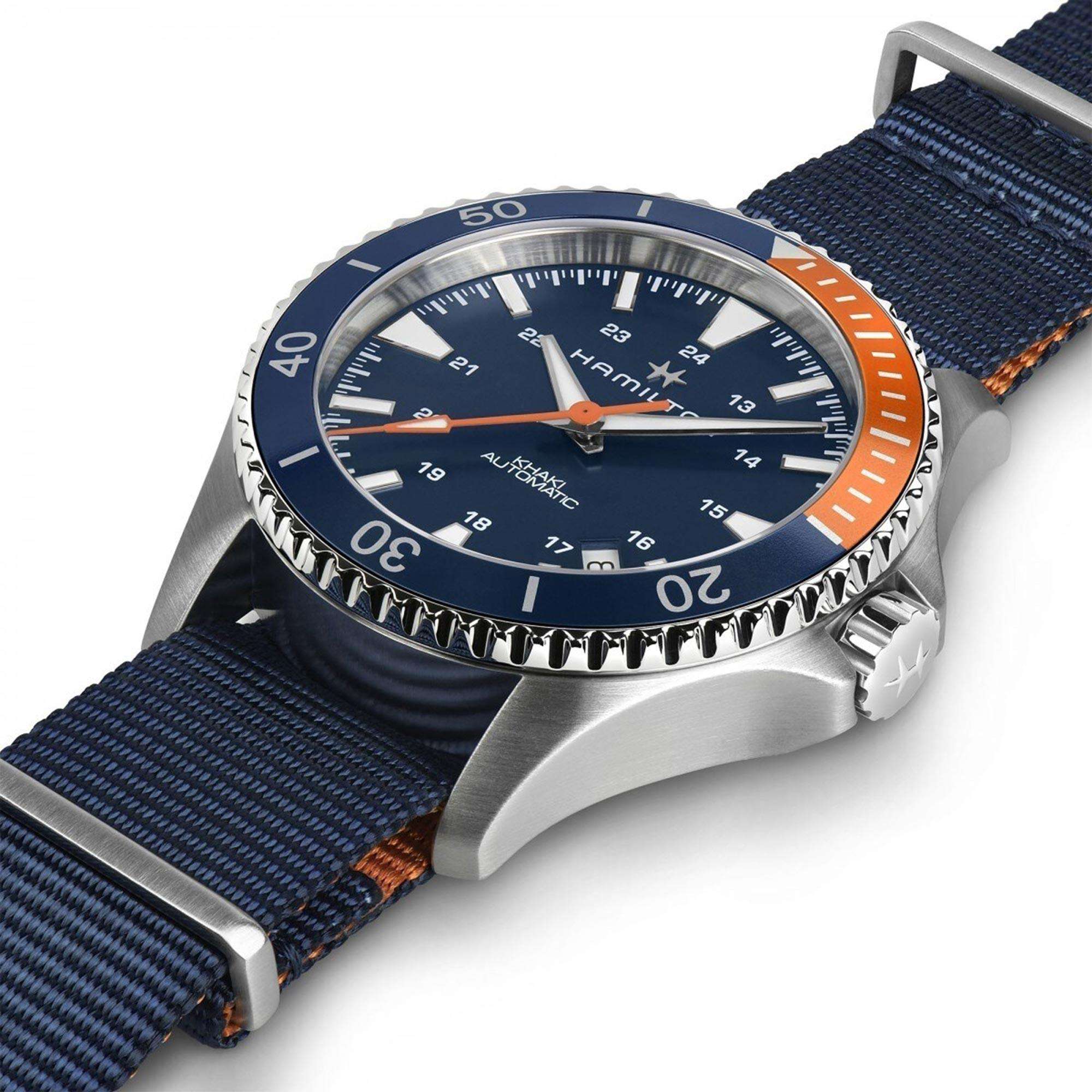Hamilton Khaki Navy 40mm Blue Dial NATO Mens Automatic Watch H82365941
