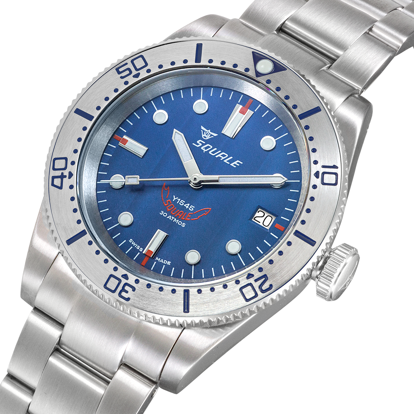 Squale 1545 Automatic Blue Dial Steel Strap Men’s Watch 1545SSBLC.AC