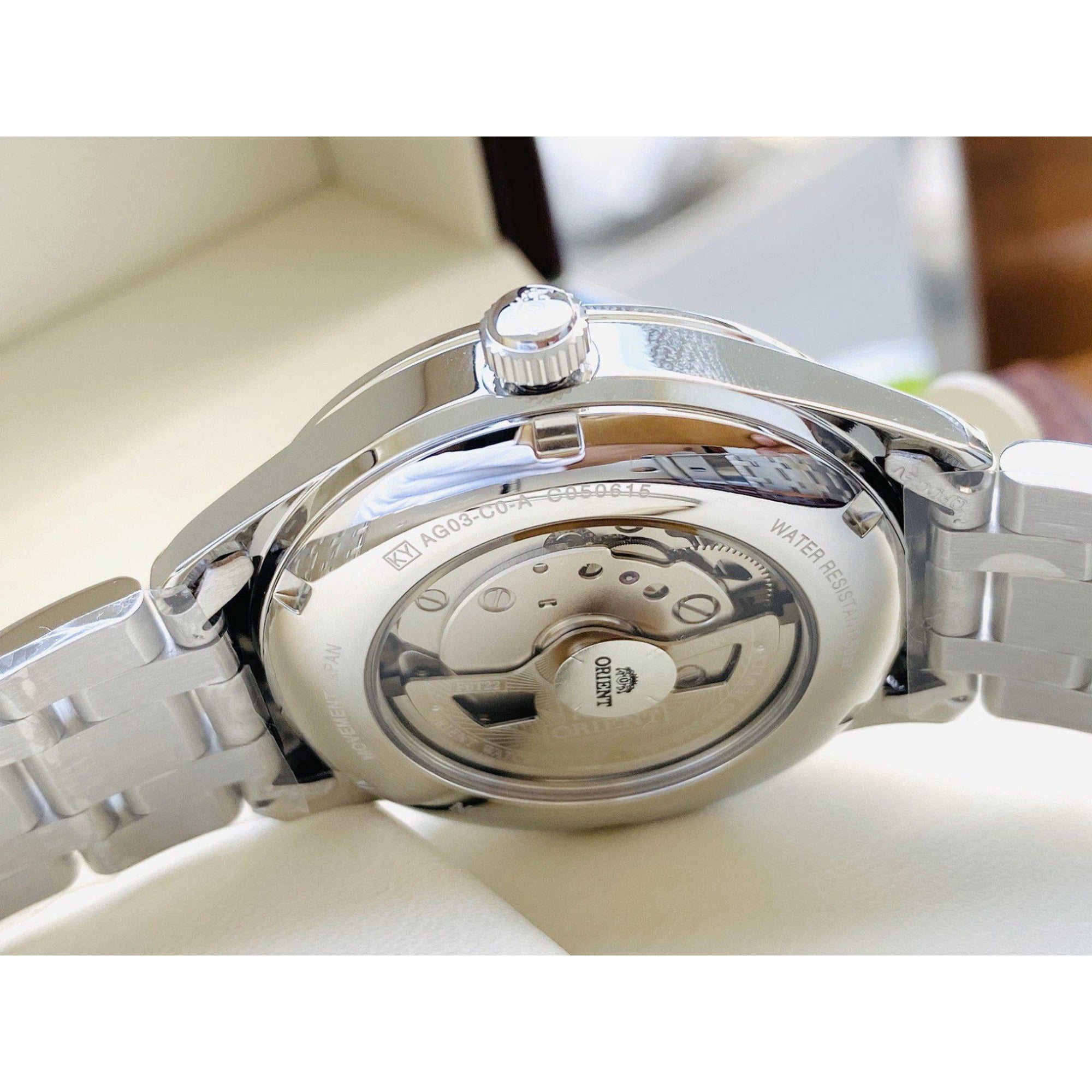 Orient Contemporary 38.5mm Open Heart Silver Dial Steel Mens Automatic Watch TAG03001W0
