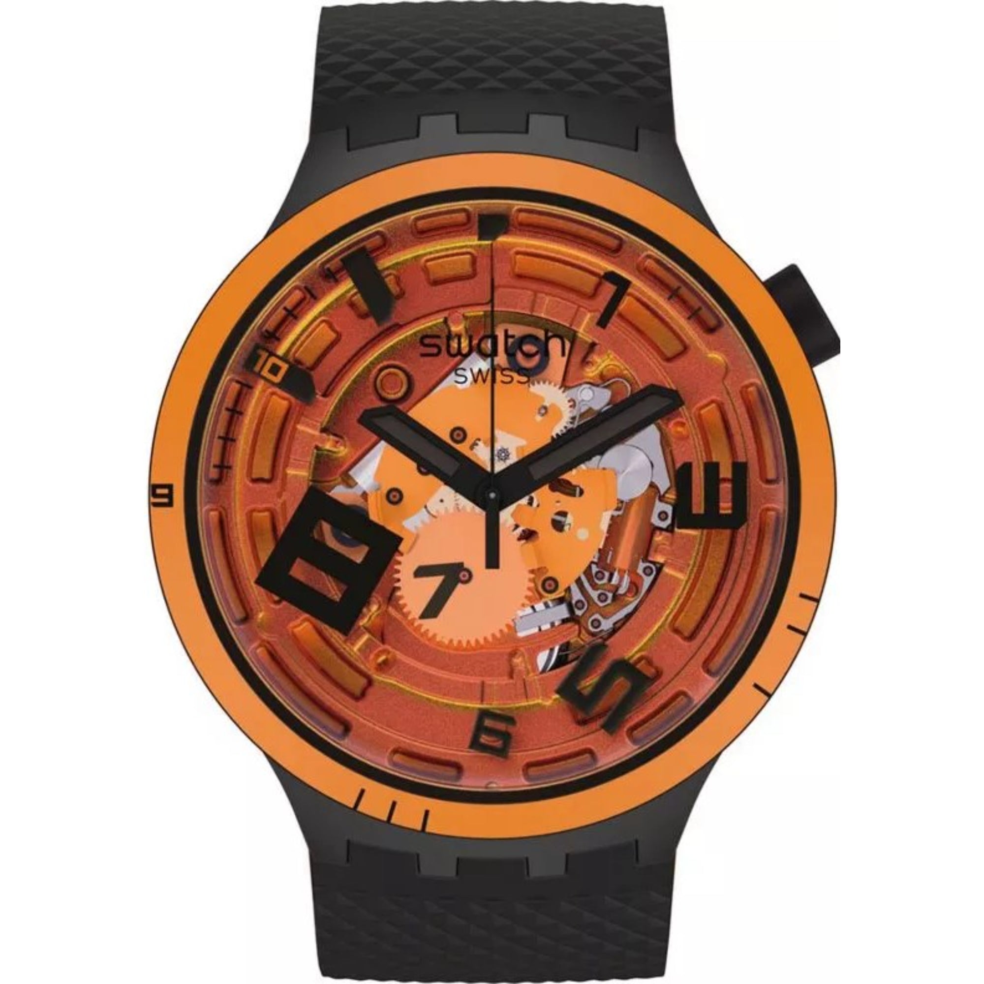 Swatch Big Bold Oops! Transparentes Zifferblatt Silikonarmband Uhr SB01B127