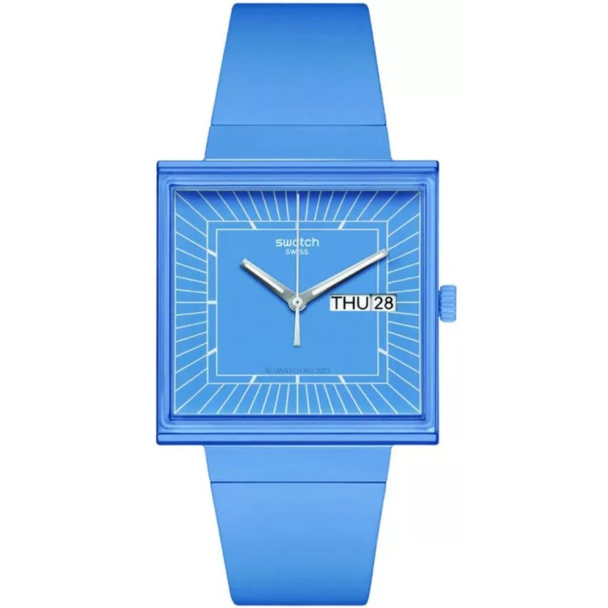 Swatch WHAT IF…SKY? Quartz Blue Dial Blue Biosourced Strap Watch SO34S700