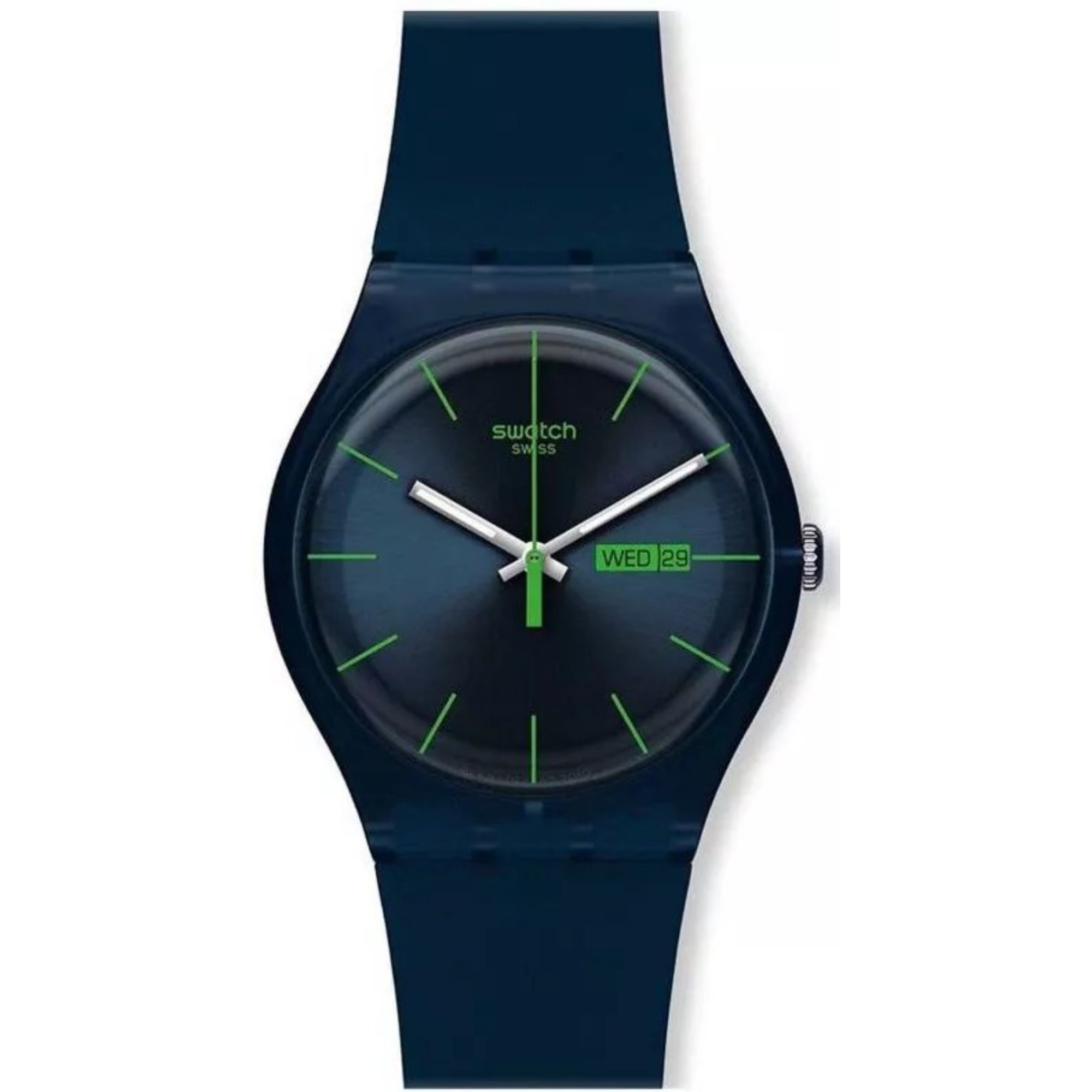 Swatch BLUE REBEL Neue Gent Blaue Zifferblatt Herren Uhr SO29N704