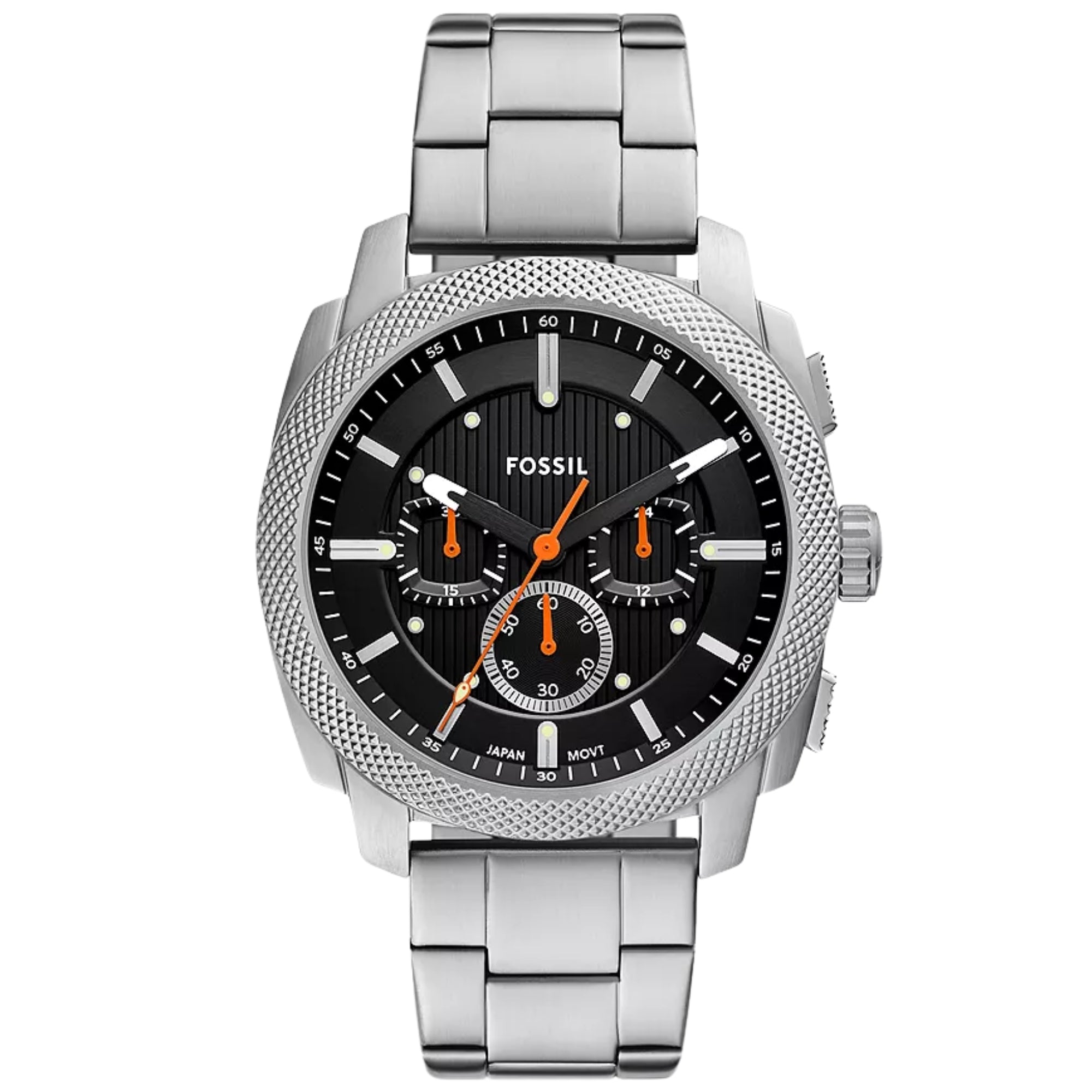 Fossil Machine 44mm Chronograph Black Dial Steel Mens Quartz Watch FS6095