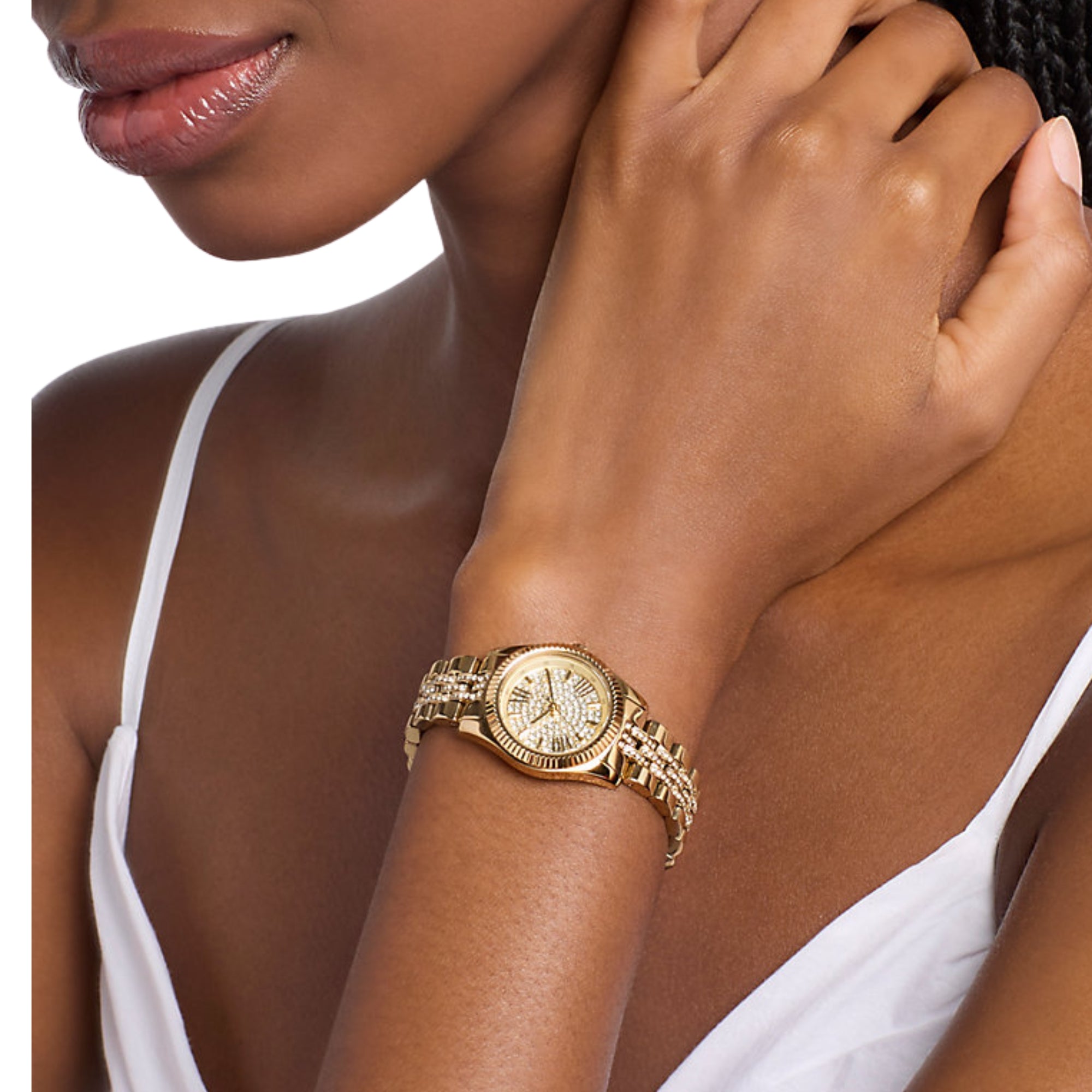 Michael Kors Lexington 26mm Pavé Zifferblatt Stahl Damen Quarz Uhr MK7575