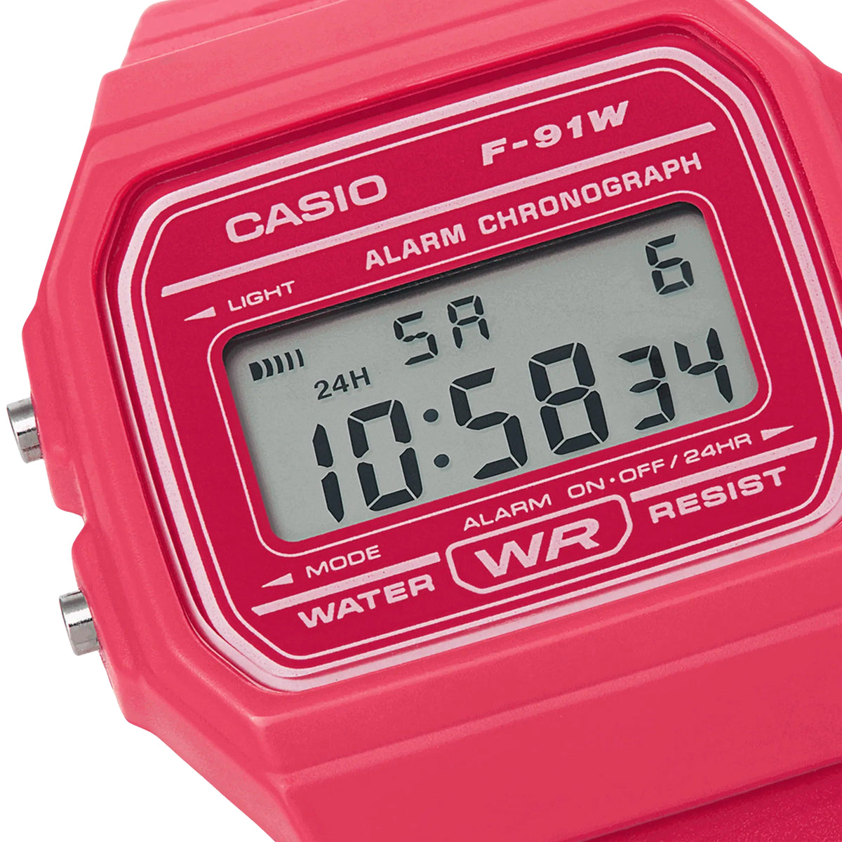 Casio Classic 35mm Pink Digital Resin Watch F-91WC-4AEF