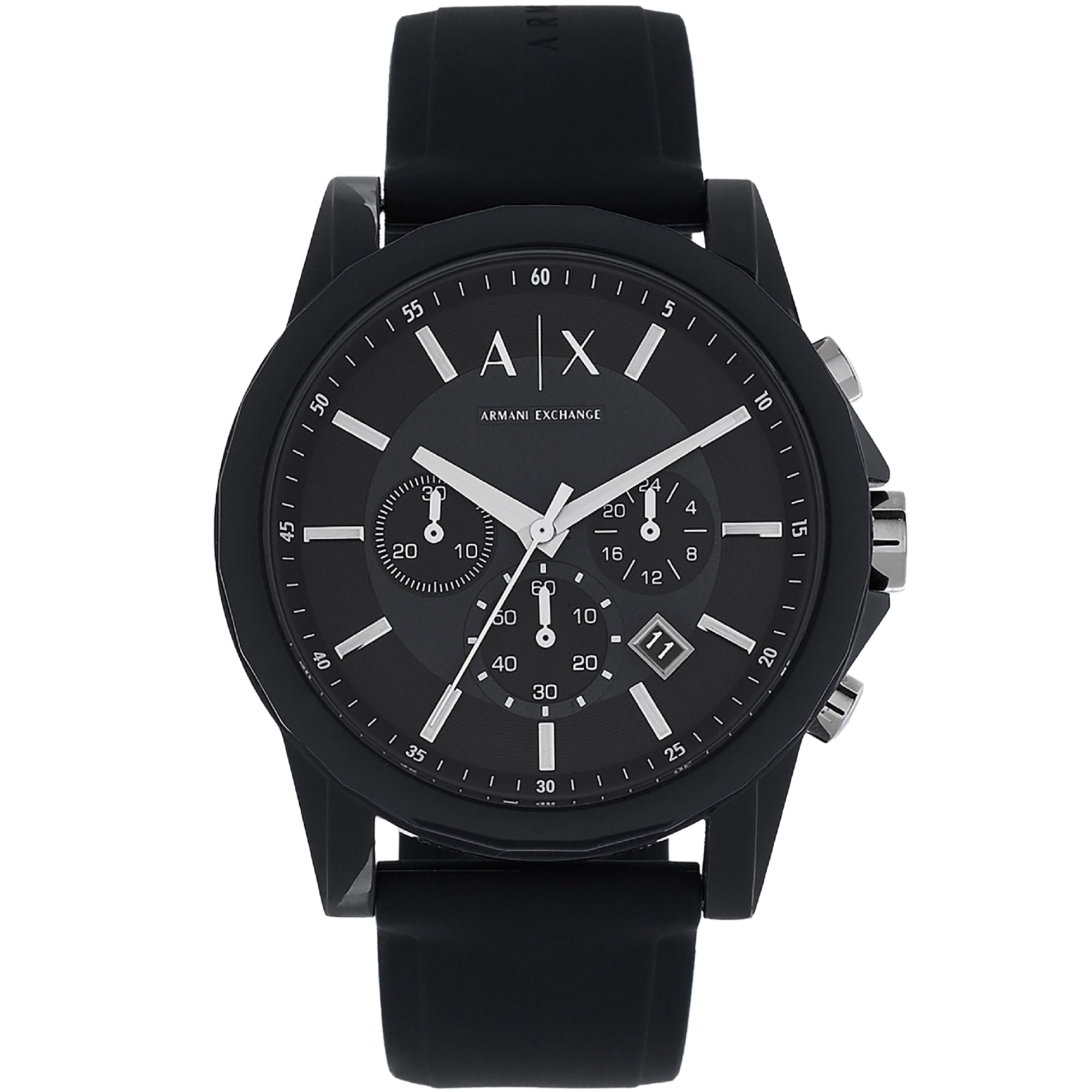 Armani Exchange Outerbanks 44mm Chronograph Black Dial Steel Mens Quartz Watch AX1326