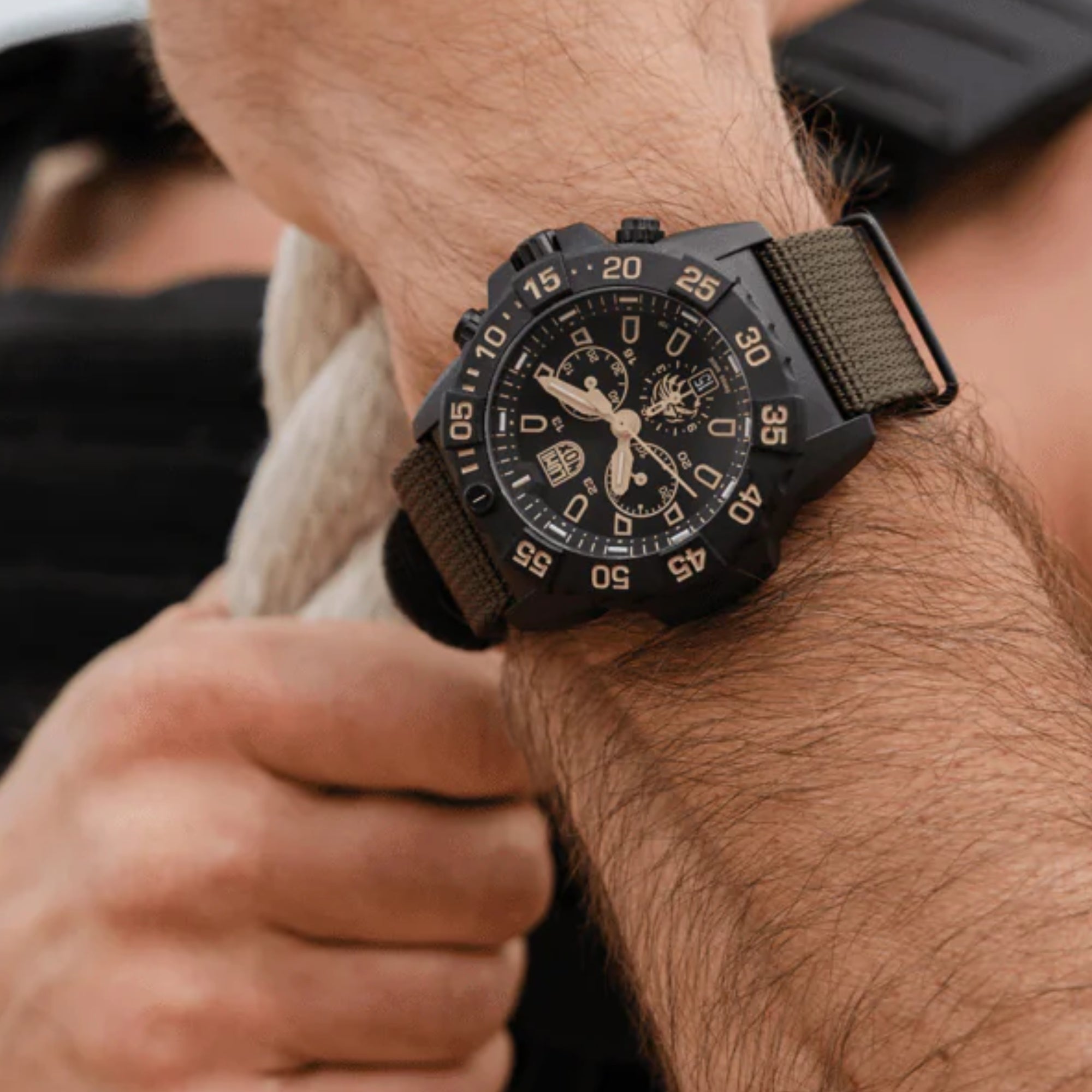 Luminox Navy Seal 45mm Chronograph Black Dial Rubber Mens Quartz Watch XS.3590.NSF.2