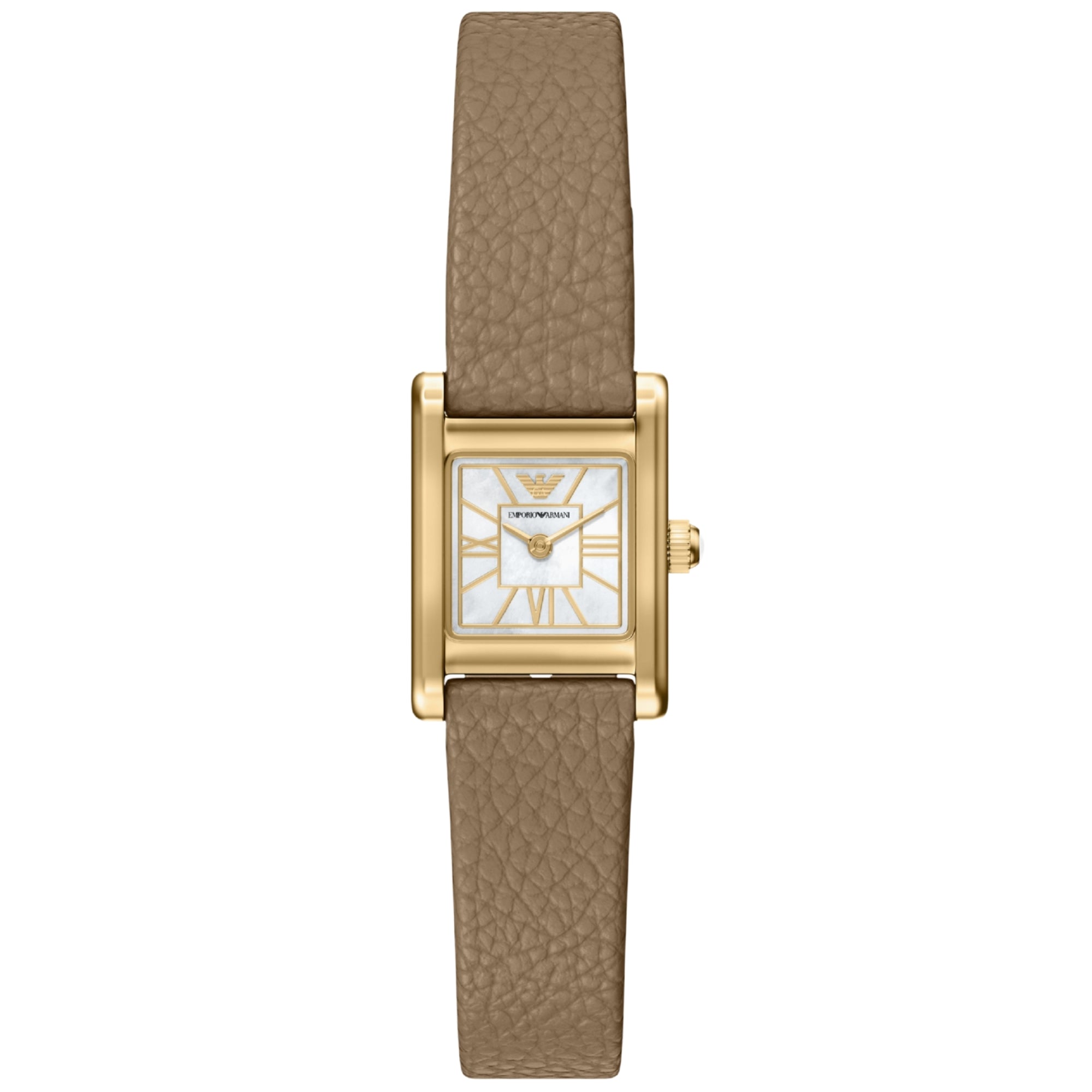 Emporio Armani Genni 26mm White Mother of Pearl Dial Leather Ladies Quartz Watch AR11765