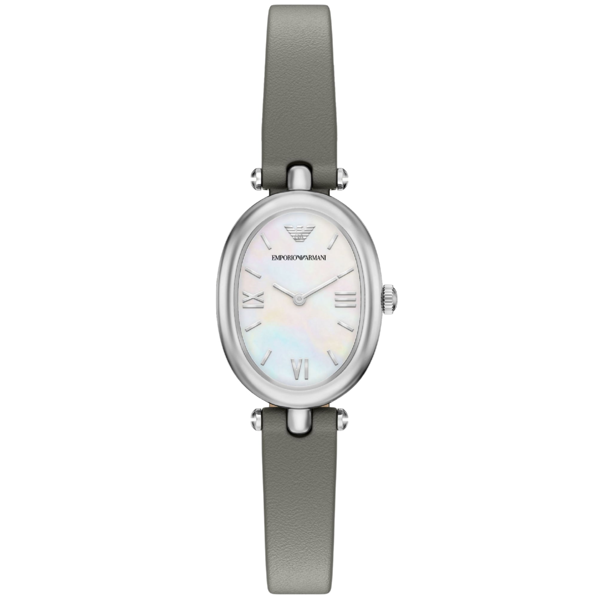 Emporio Armani Gianni T-Bar 22mm White Mother of Pearl Dial Leather Ladies Quartz Watch AR11779