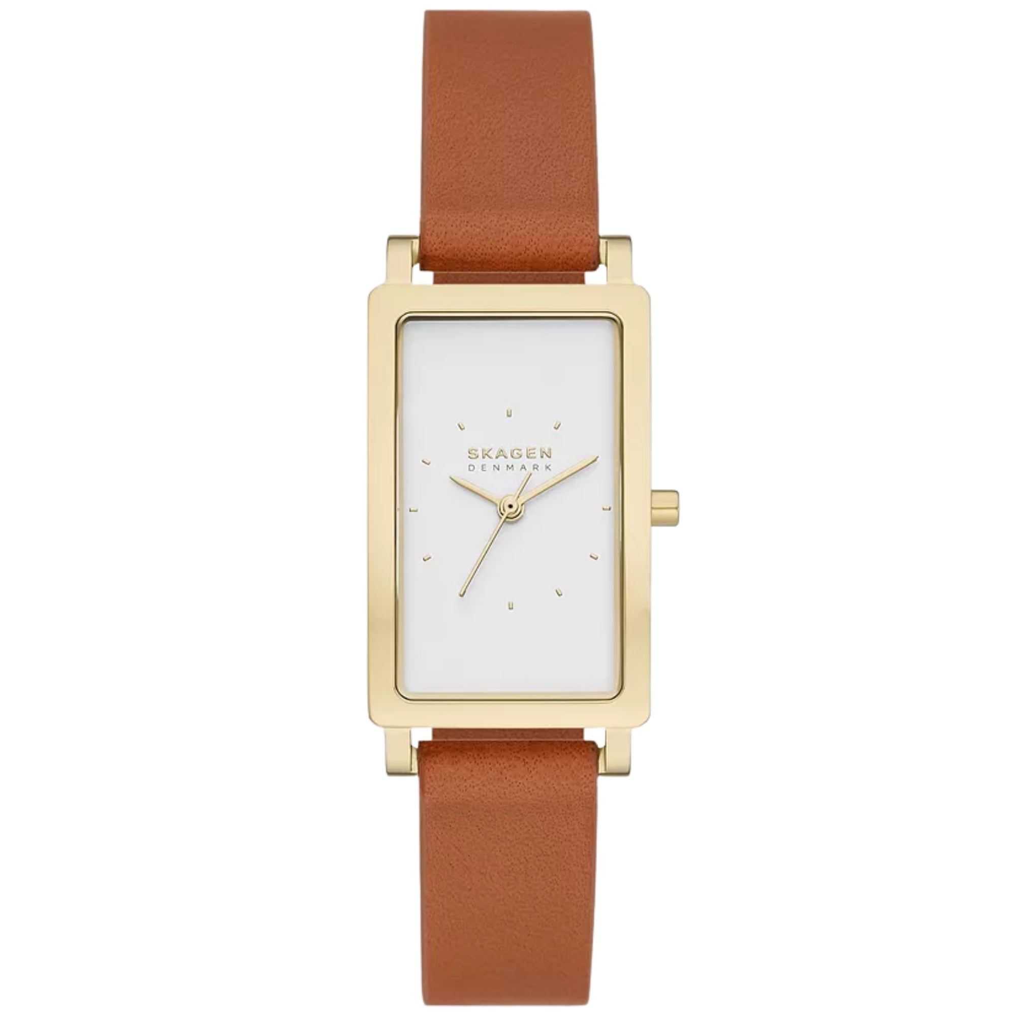 Skagen Hagen 22mm Weißes Zifferblatt Leder Damen Quarz Uhr SKW3097