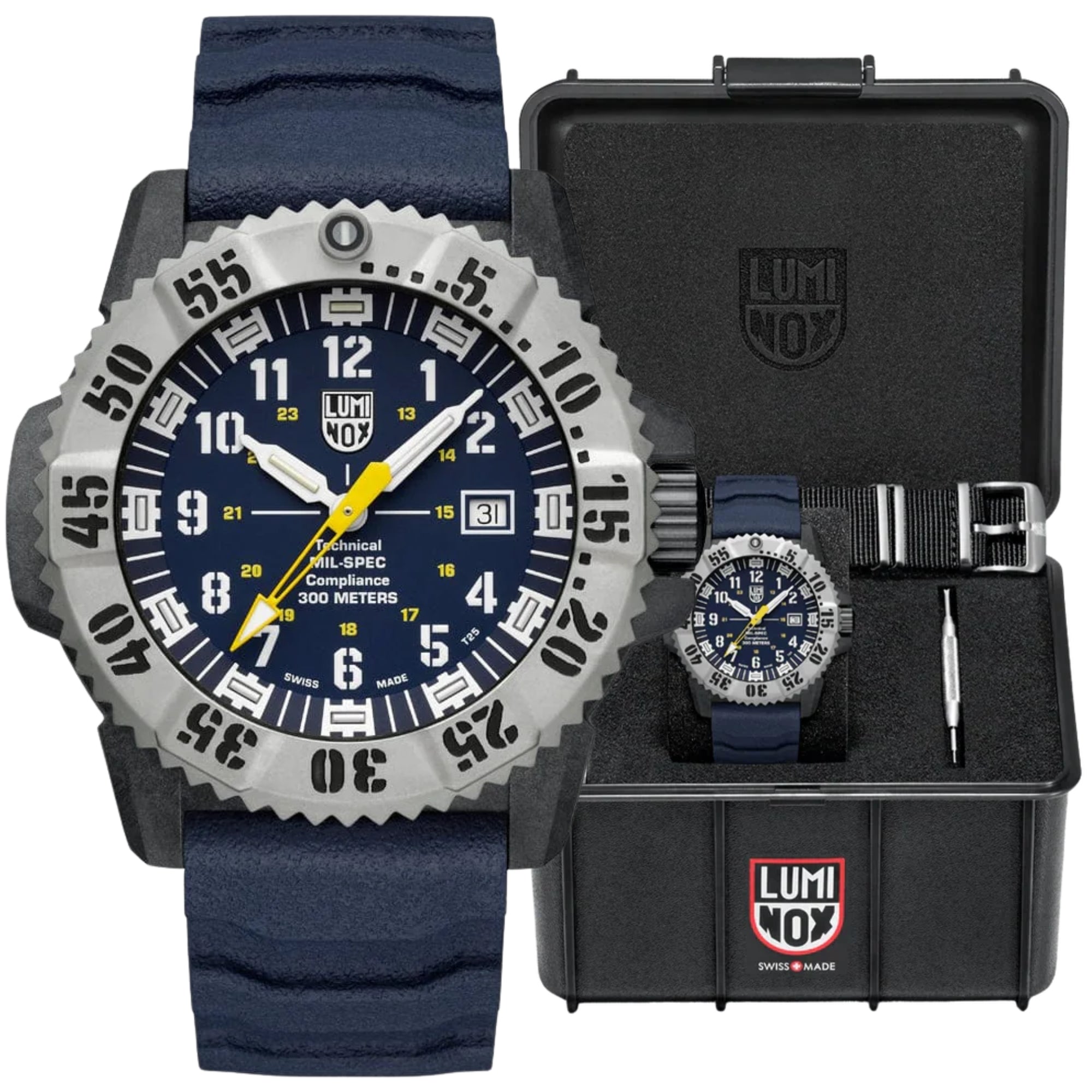 Luminox MIL-SPEC 46mm Blue Dial Rubber Mens Quartz Watch XL.3355.SET
