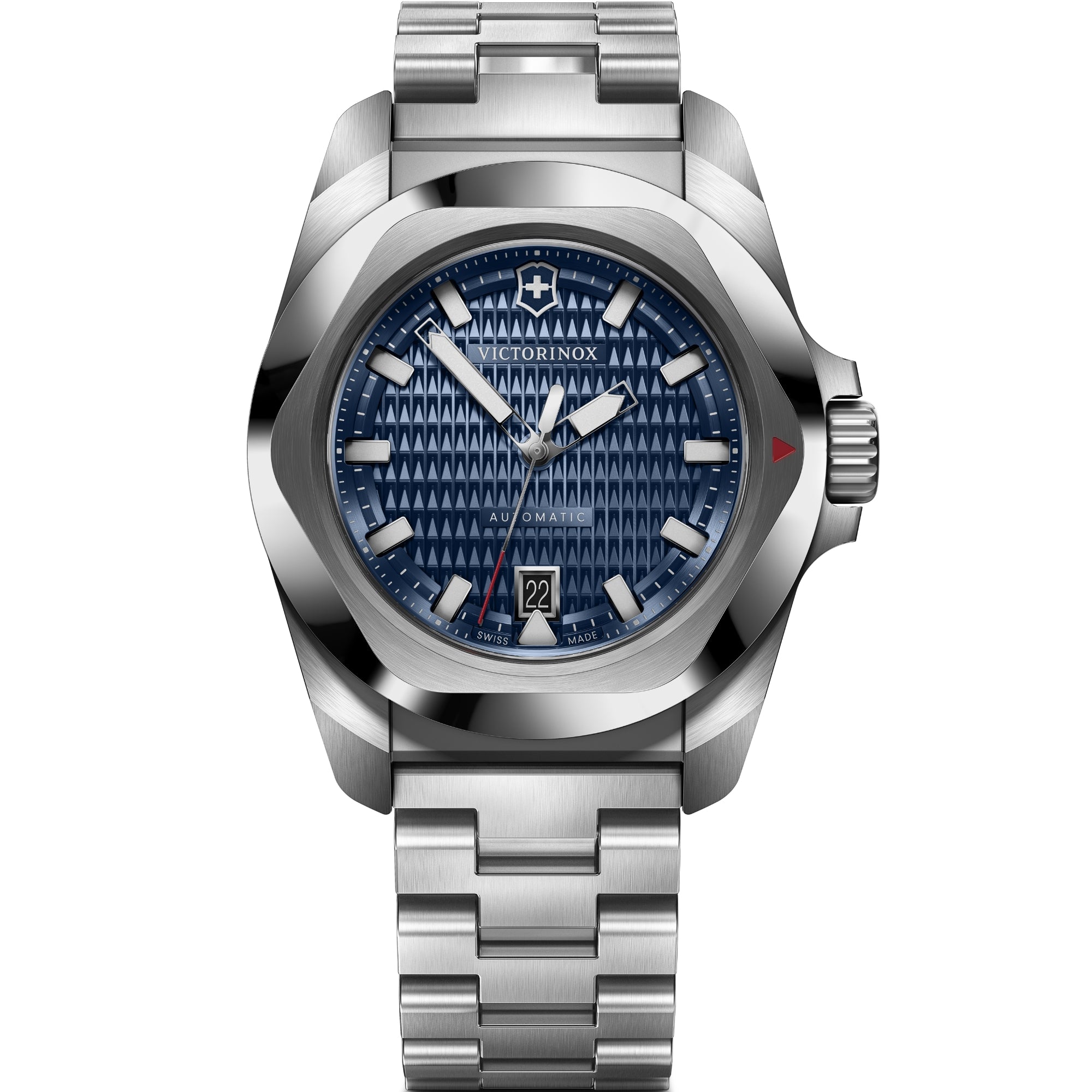 Victorinox I.N.O.X. blue dial automatic steel watch 242020 front view