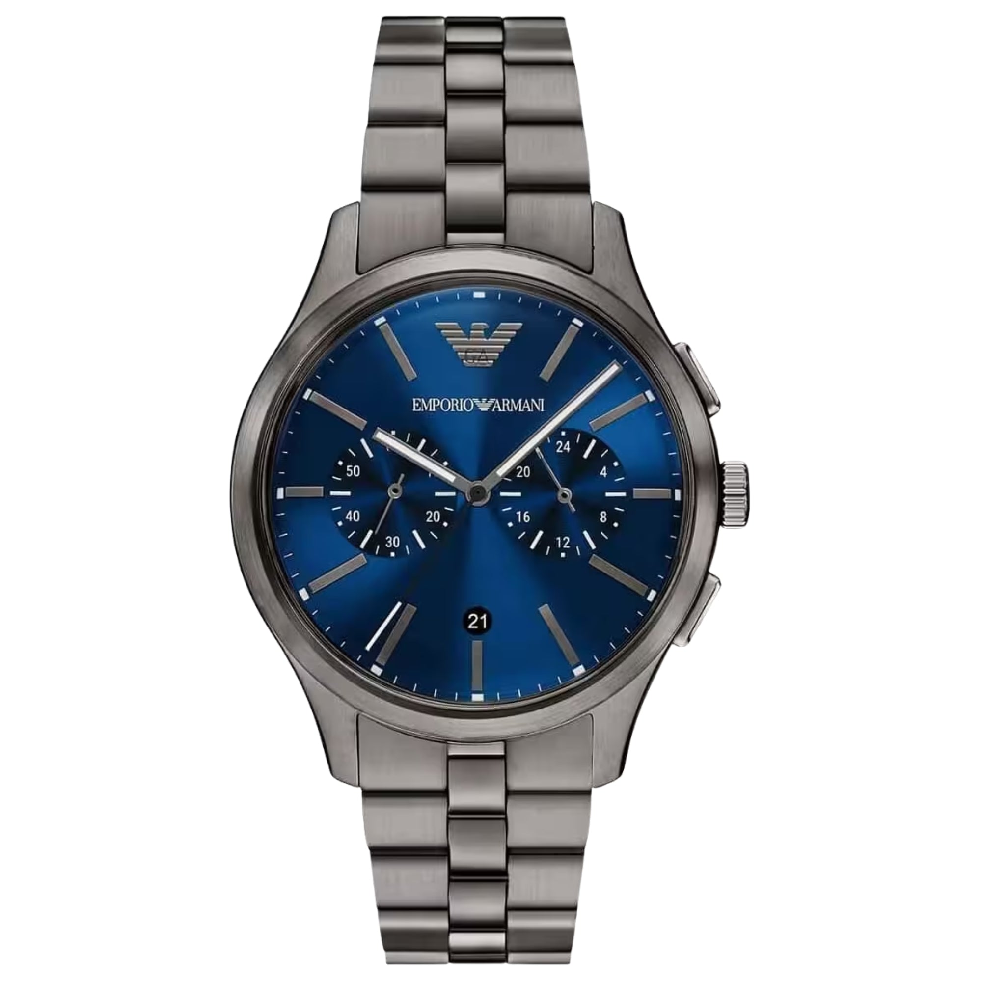 Emporio Armani Dario 41mm Chronograph Blue Dial Steel Mens Quartz Watch AR11729