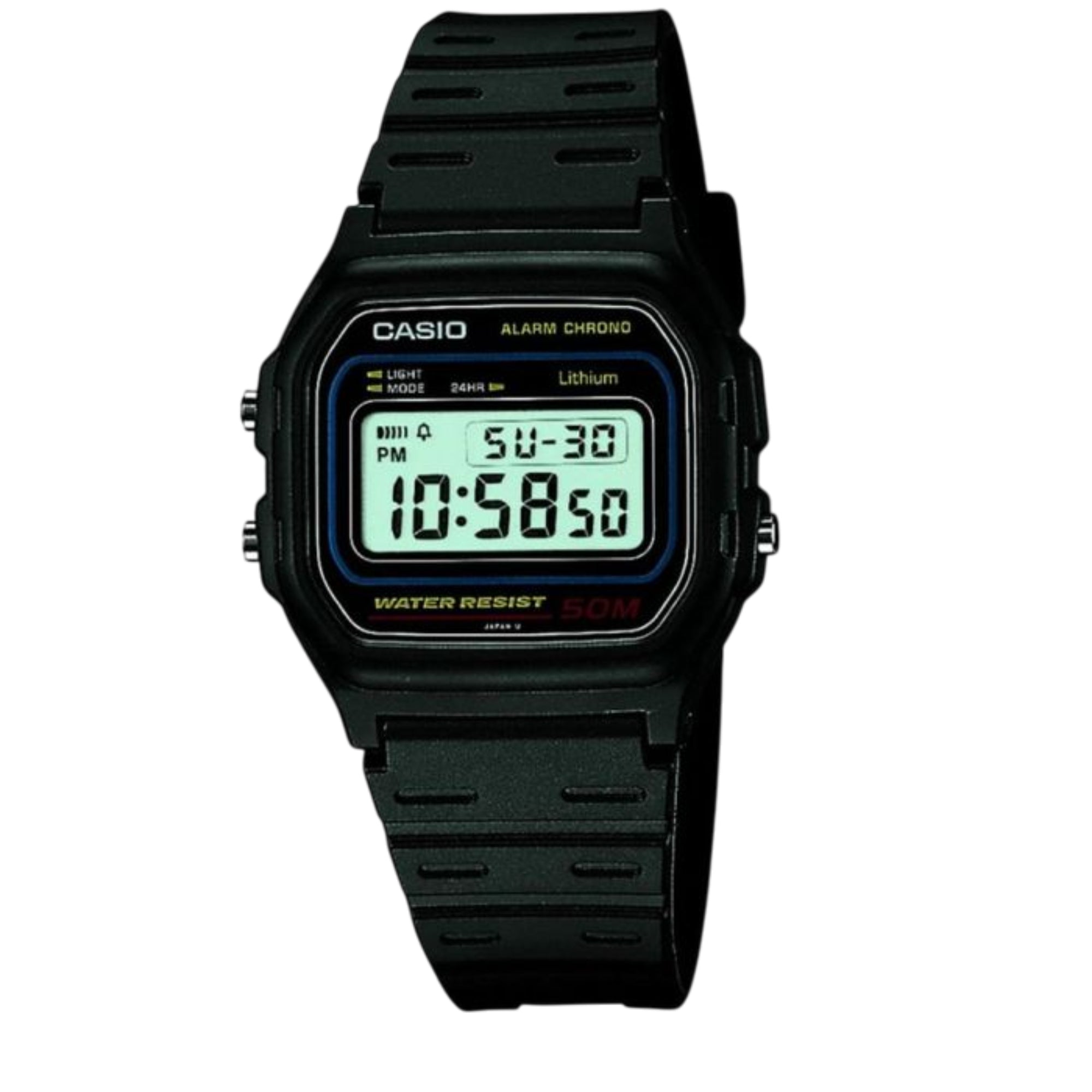 Casio Gent's Retro Alarm Chrono Digital Resin Strap Unisex Watch W-59-1VQES - WatchNation