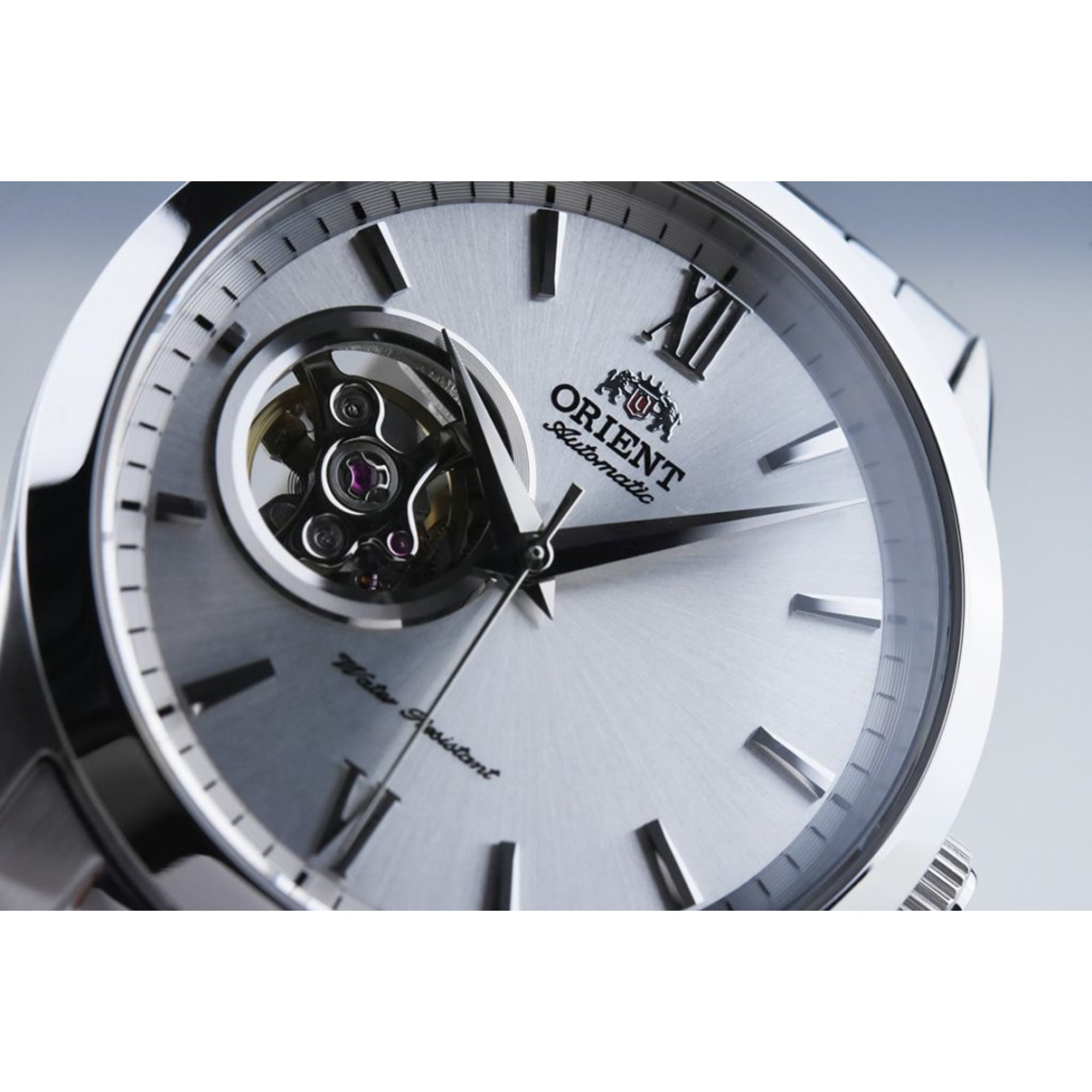 Orient Contemporary 38.5mm Open Heart Silver Dial Steel Mens Automatic Watch TAG03001W0
