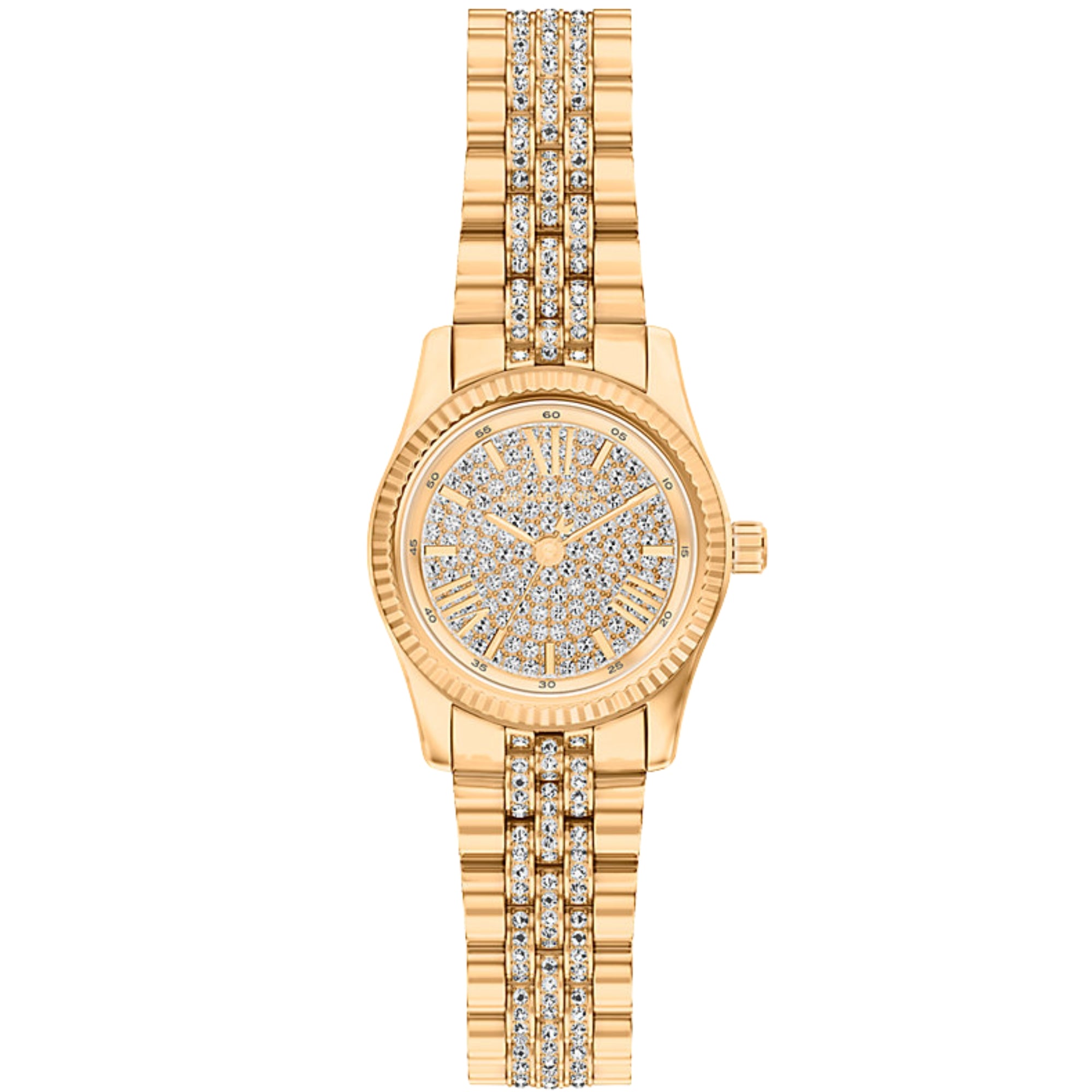 Michael Kors Lexington 26mm Pavé Zifferblatt Stahl Damen Quarz Uhr MK7575