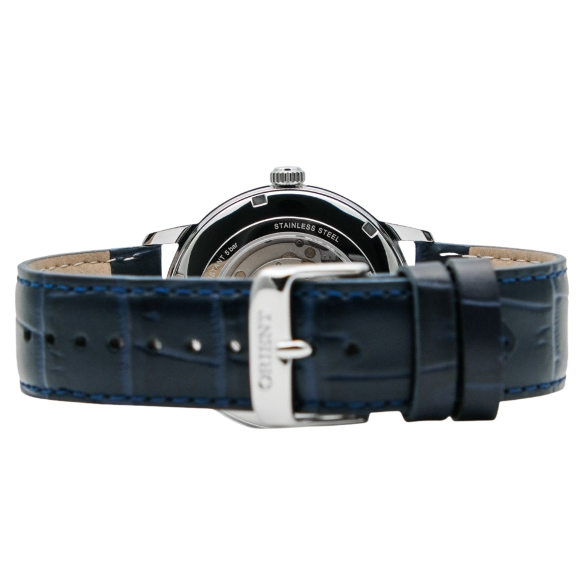 Orient Contemporary 42mm AC0F European Exclusive Blue Dial Leather Mens Automatic Watch RA-AC0F14L30B