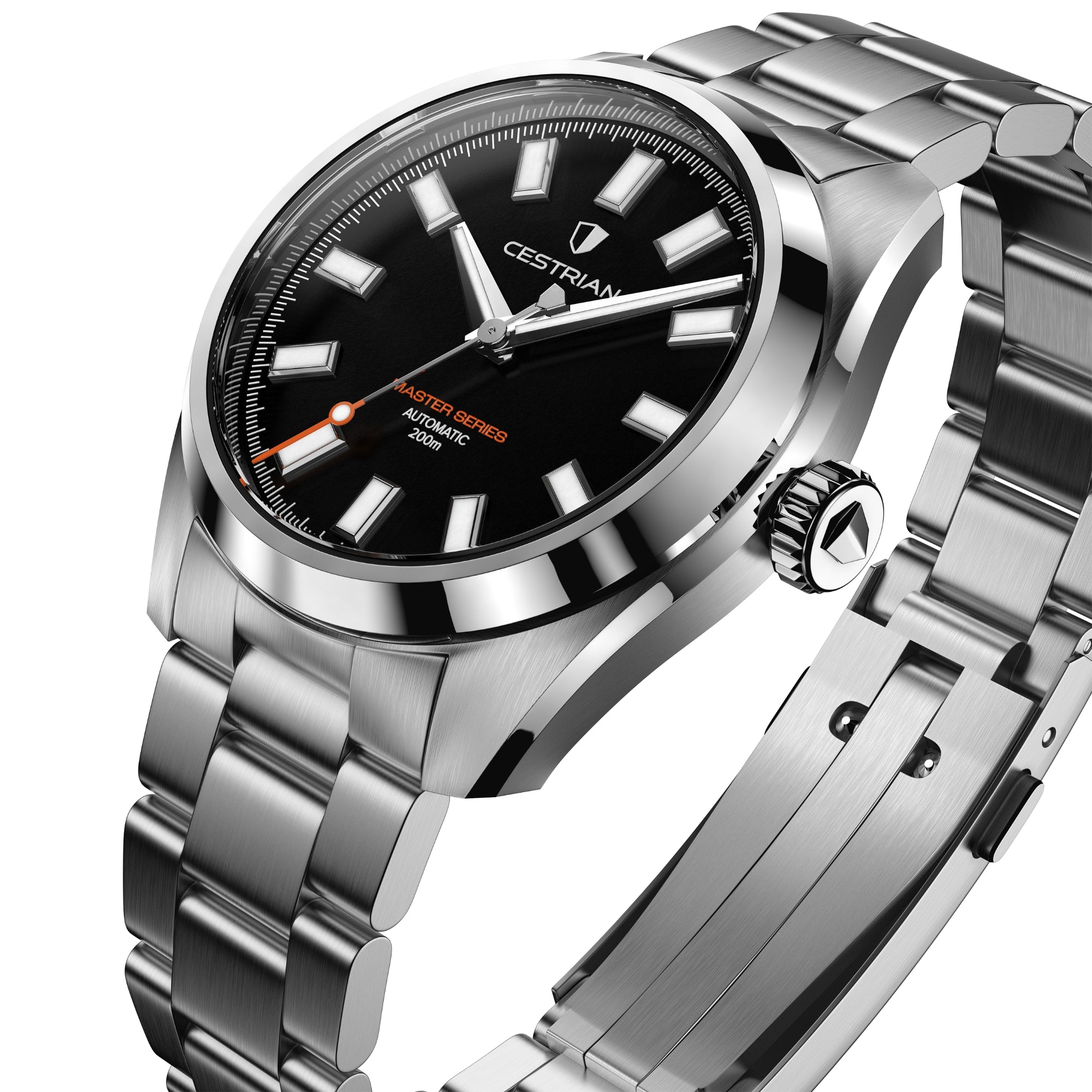 Cestrian Master Series V3 Black Dial Steel Bracelet Automatic Men's Watch CM-BK001