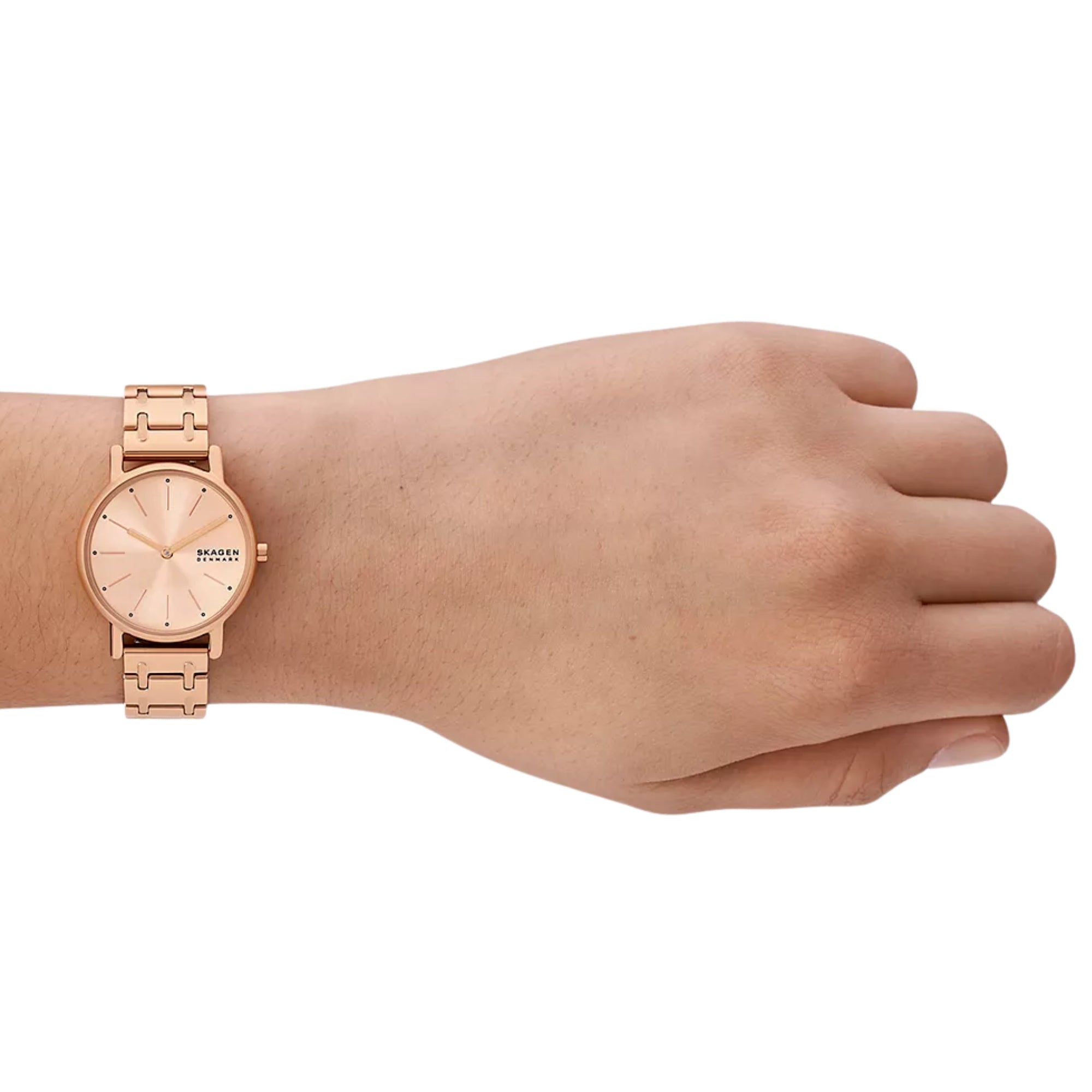 Skagen Signatur Lille 30mm Rose Gold Dial Steel Ladies Quartz Watch SKW3125
