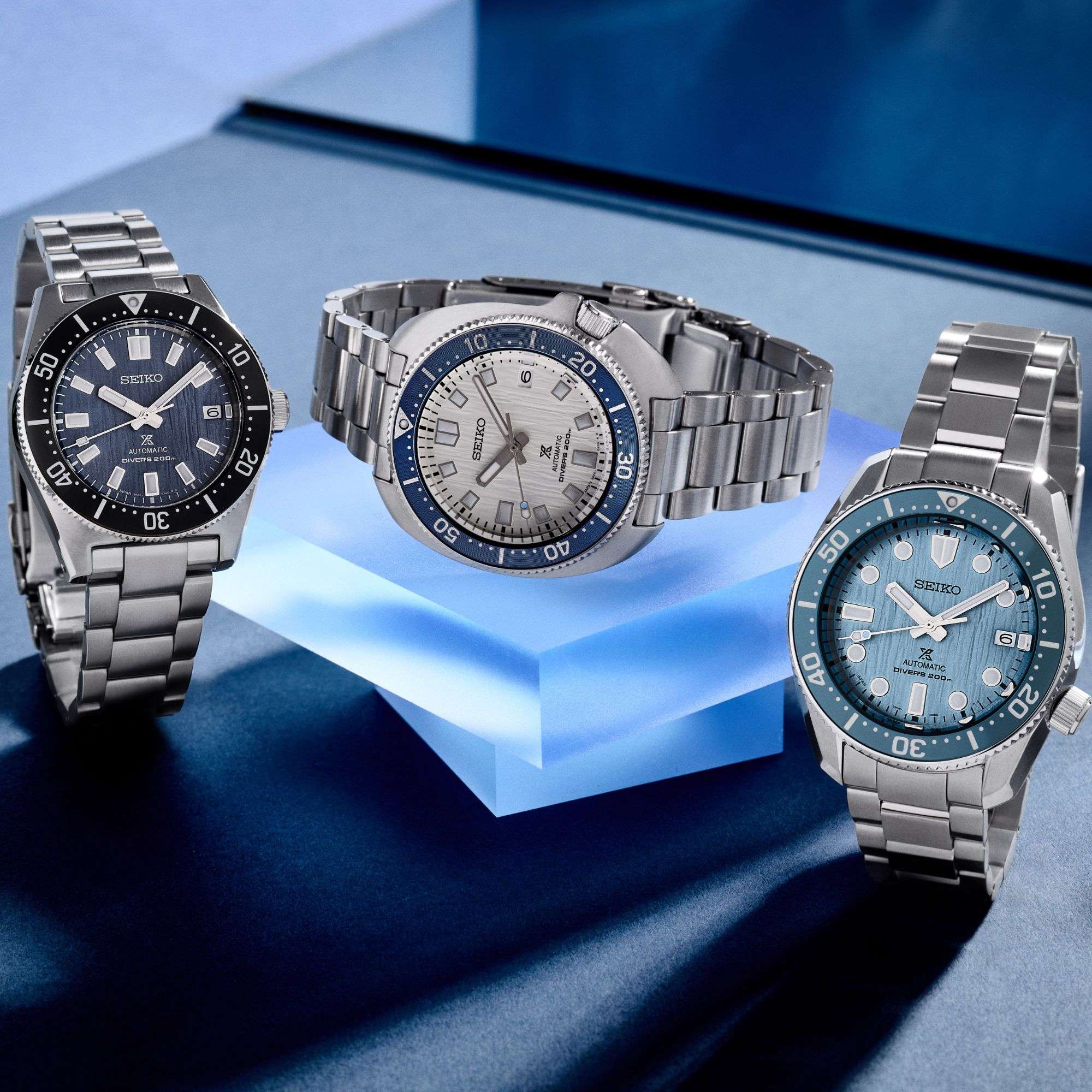 Seiko Prospex Glacier Save The Ocean 1968 Neuinterpretation Automatik Blaues Zifferblatt Edelstahlarmband Herren Uhr SPB299J1