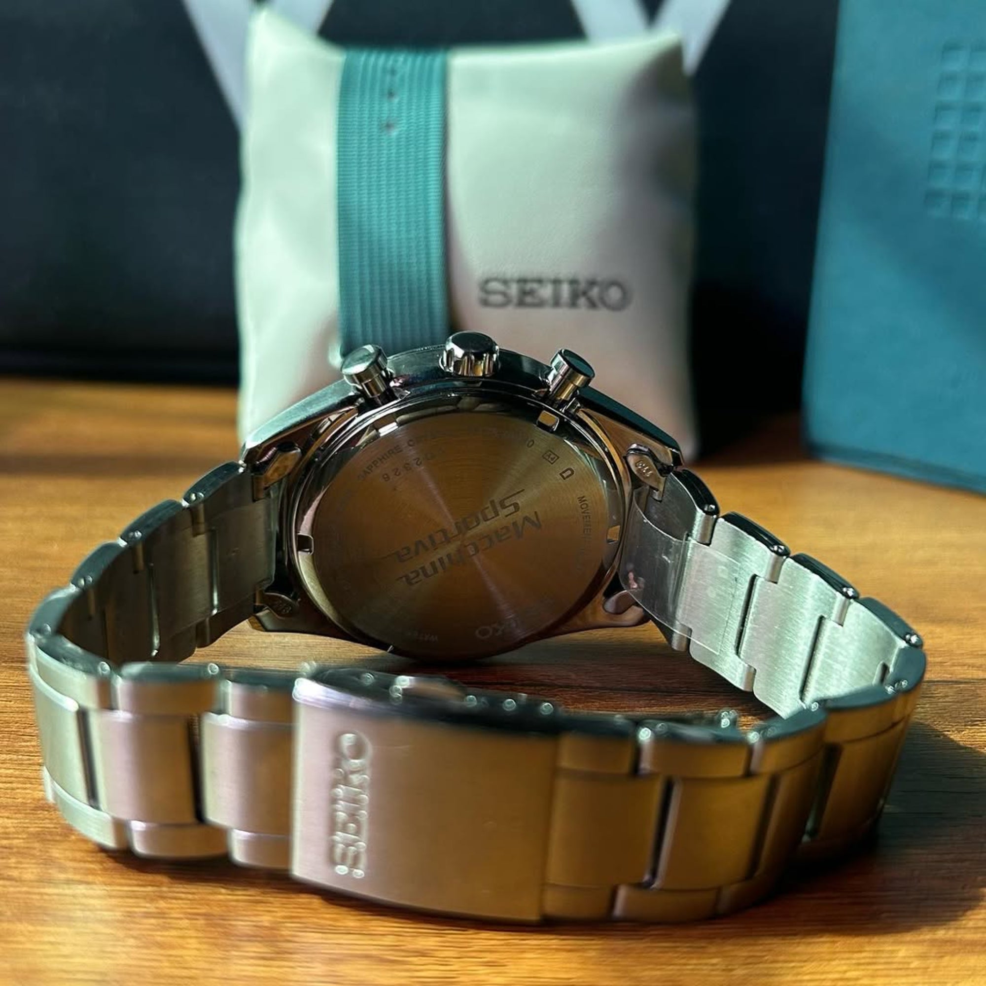 Seiko Essentials 41.4mm SSC801P1 stainless steel bracelet and clasp