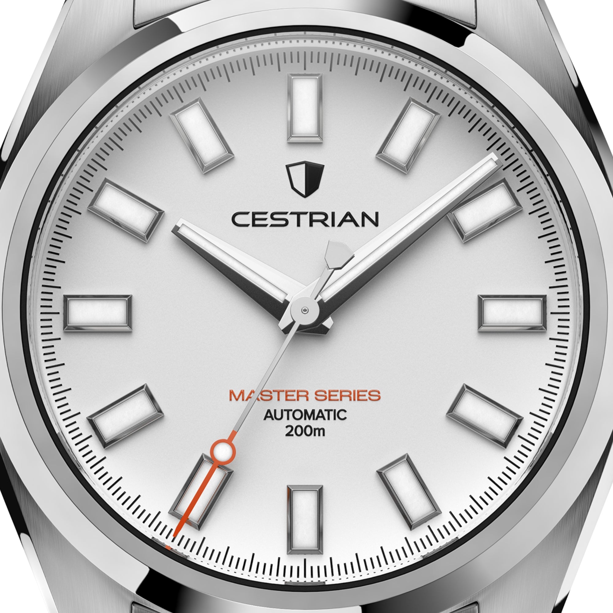 Cestrian Master Series V3 White Dial Steel Bracelet Automatic Men's Watch CM-WT001