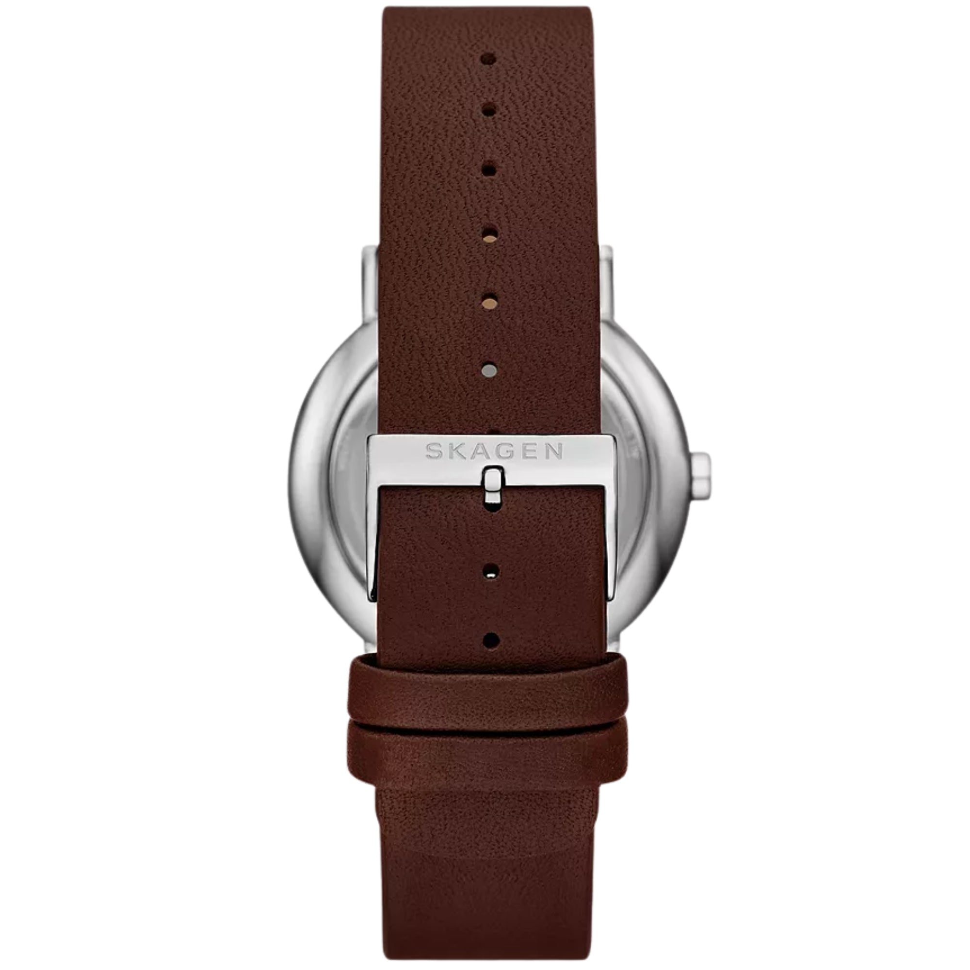 Skagen Signatur 40mm Chronograph Grey Dial Leather Mens Quartz Watch SKW6941