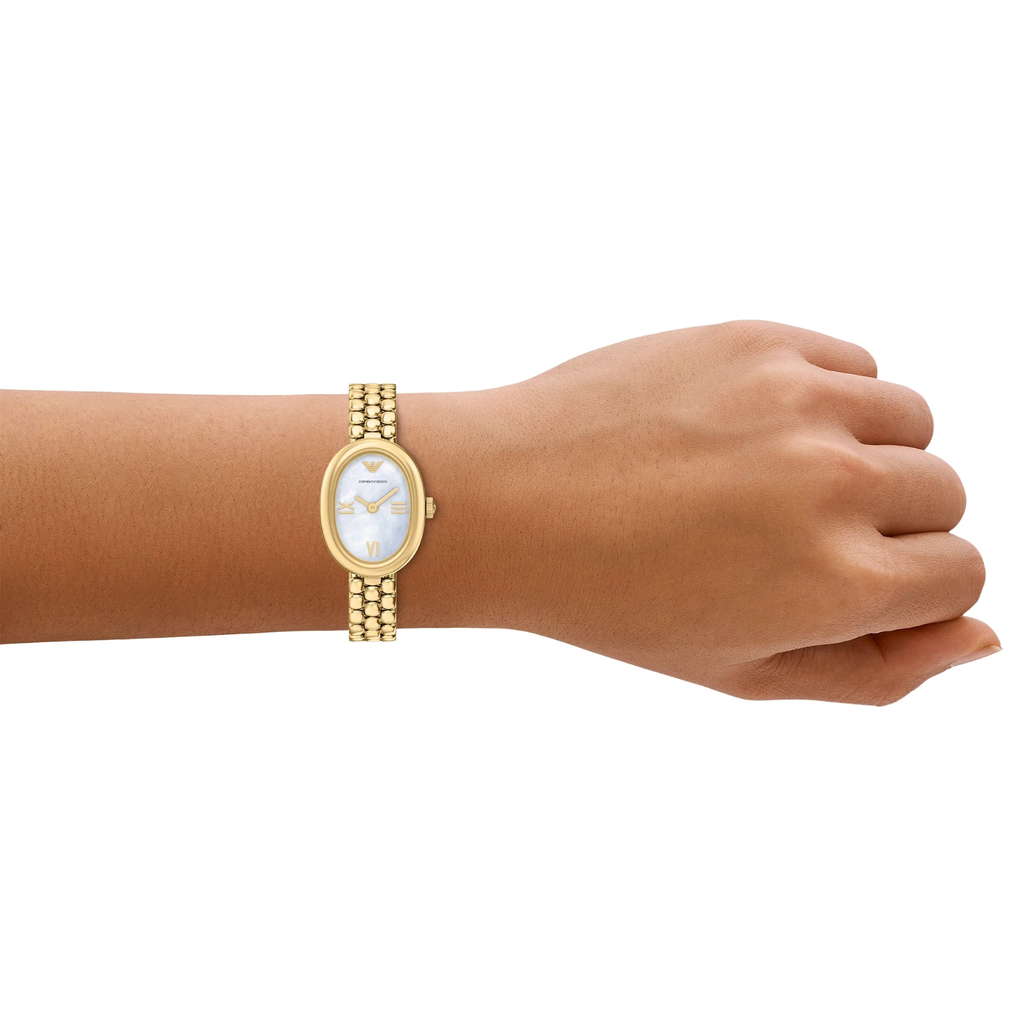 Emporio Armani Sinfonia 24mm weiße Zifferblatt Stahl Damen Quarz Uhr AR11721