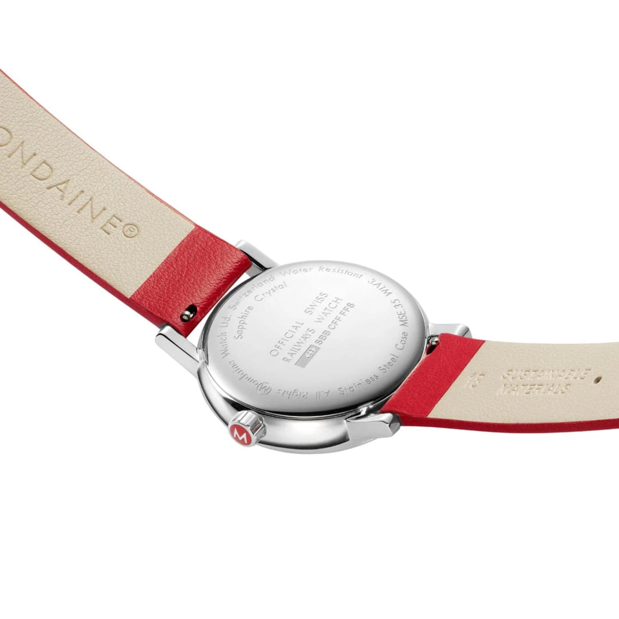 Mondaine Evo2 35mm White Dial Leather Quartz Watch MSE.35110.LCV