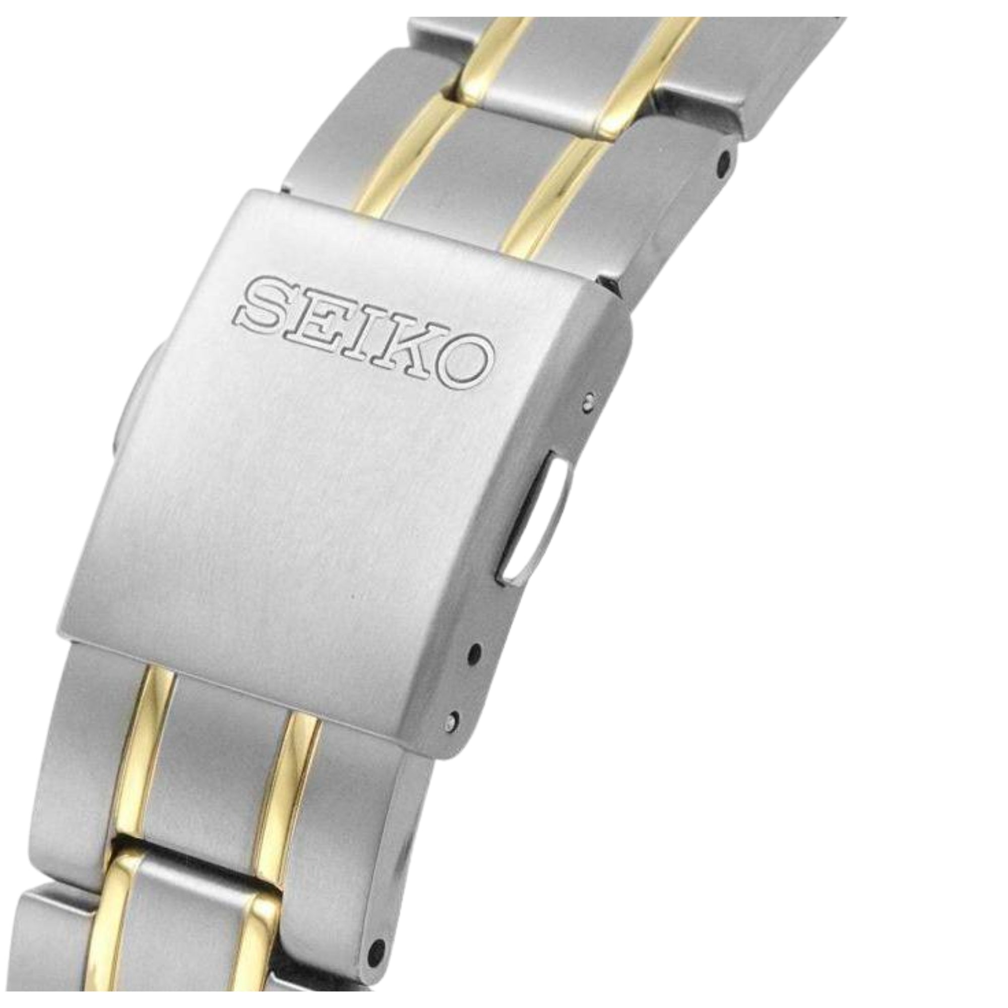 Seiko Essentials 40mm Grünes Zifferblatt Zwei-Ton Titan Herren Quarz Uhr SUR377P1