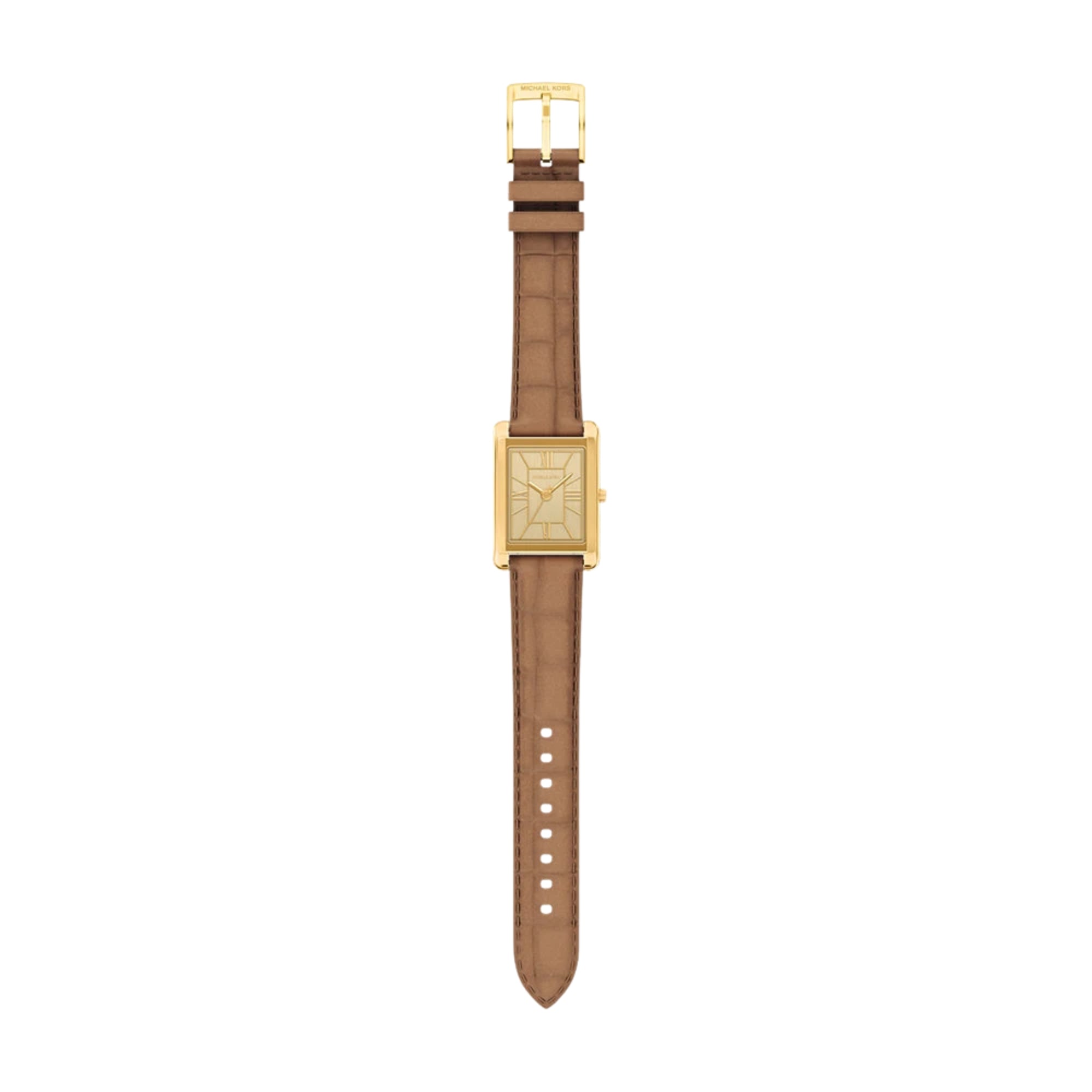 Michael Kors Essex 26mm Gold Dial Leather Ladies Quartz Watch MK7584