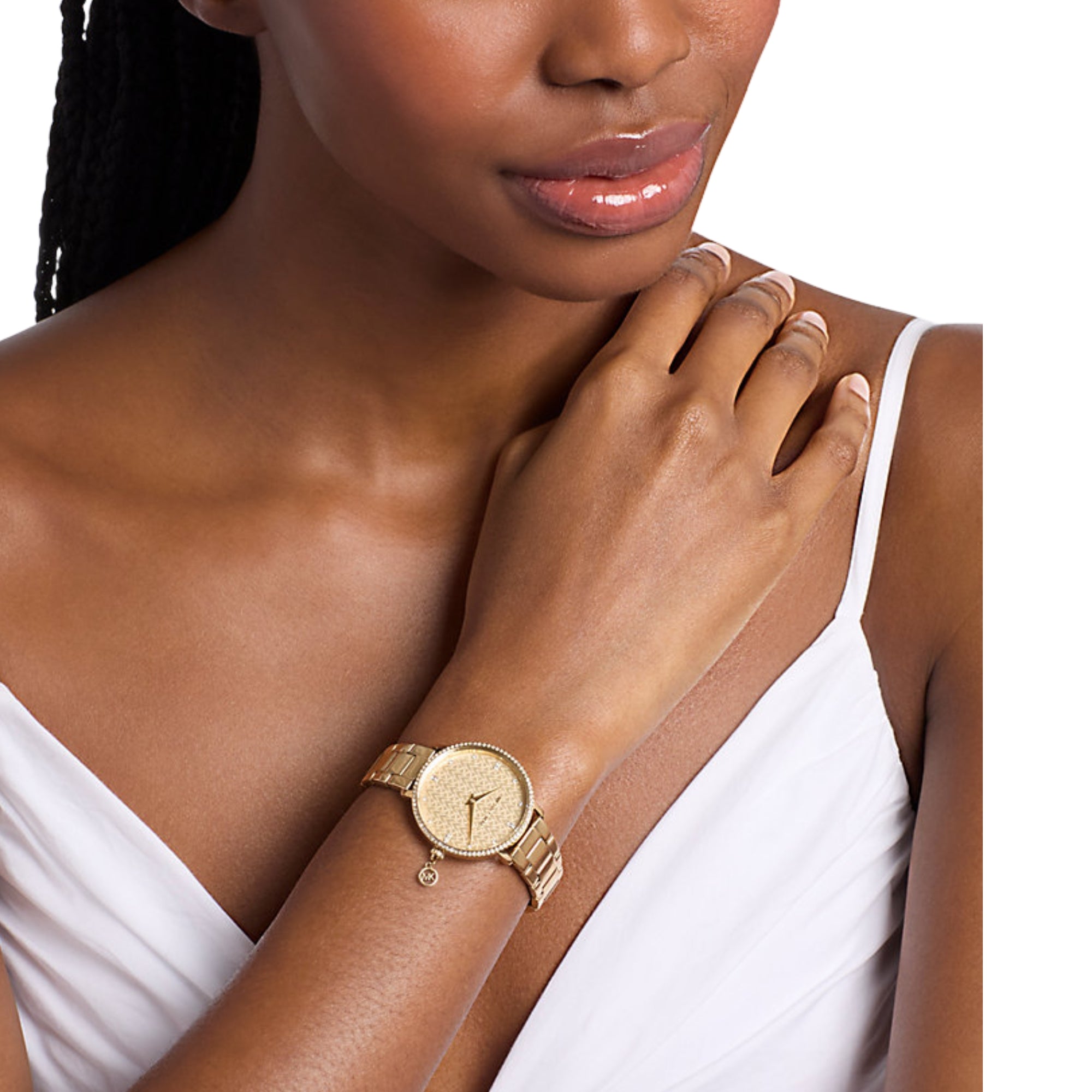 Michael Kors Pyper 32mm Gold Dial Steel Ladies Quartz Watch MK7572