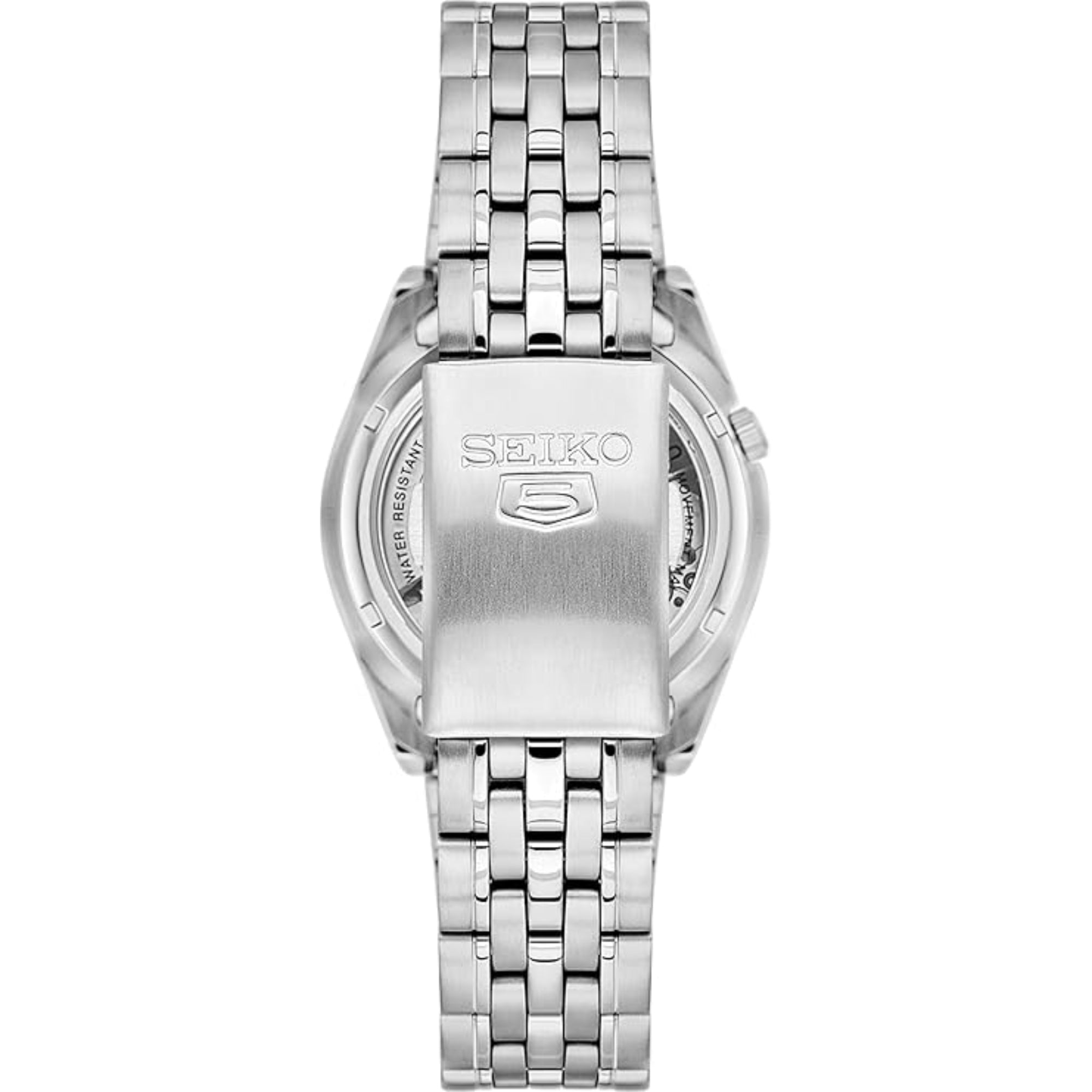 Seiko 5 Automatic Black Dial Steel Strap Men's Watch SNK375K1