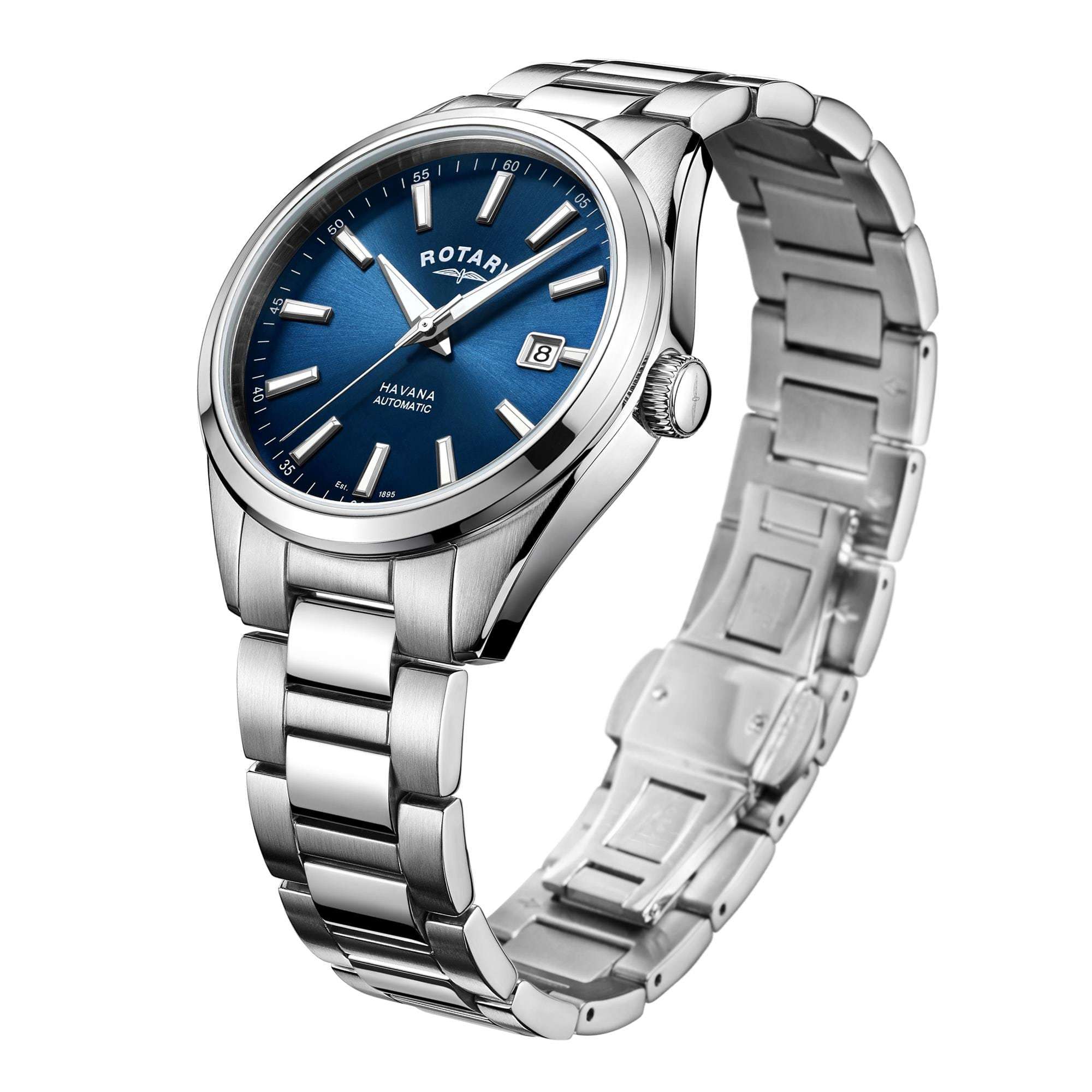 Rotary Havana Stainless Steel Blue Men’s Automatic Watch - WatchNation