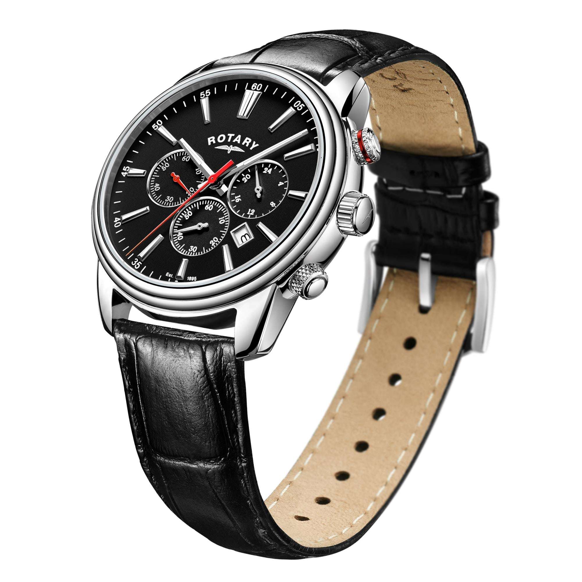 Rotary Monaco Stainless Steel Black Men’s Chronograph Watch GS05083/04 - WatchNation