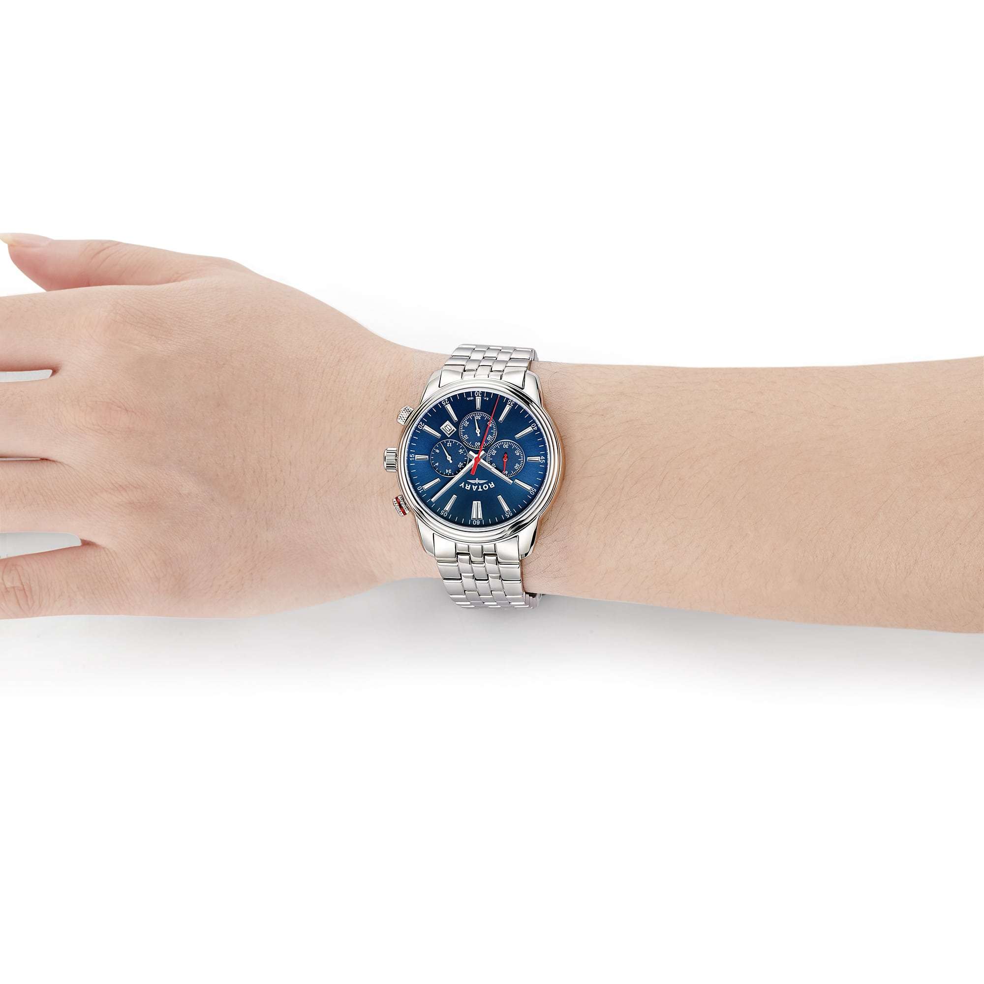 Rotary Monaco Stainless Steel Blue Men’s Chronograph Watch - WatchNation